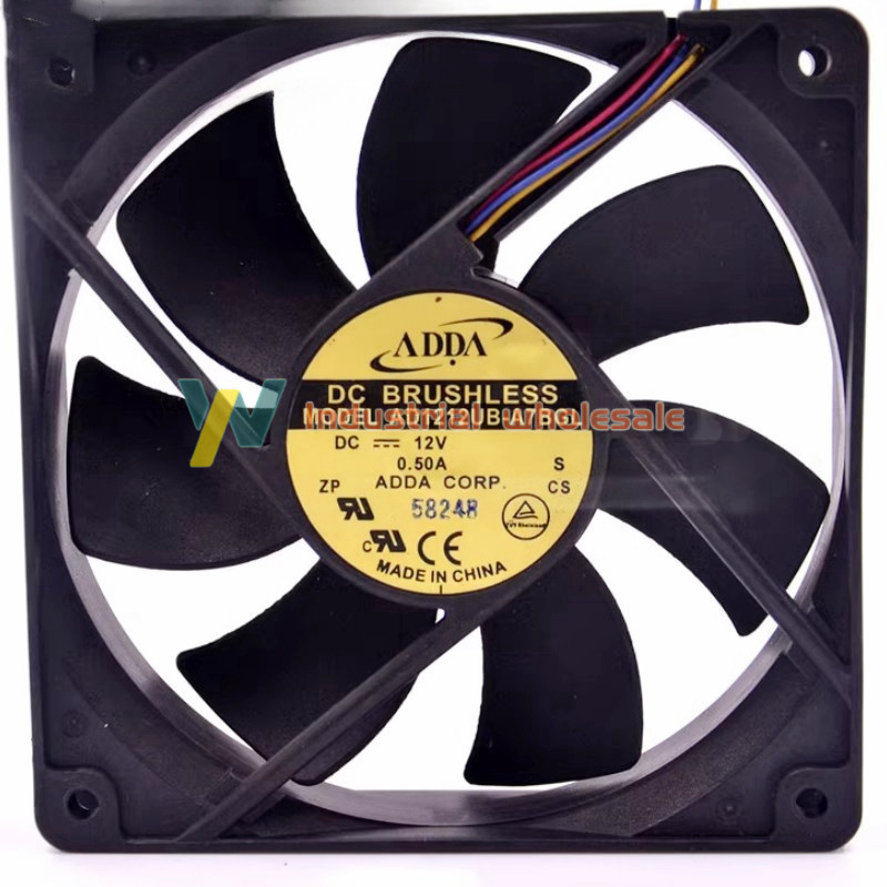 1PC new ADDA AD1212UB-A7BGL 0.50A DC 12V 12025 12CM cooling fan AD1212UBA7BGL