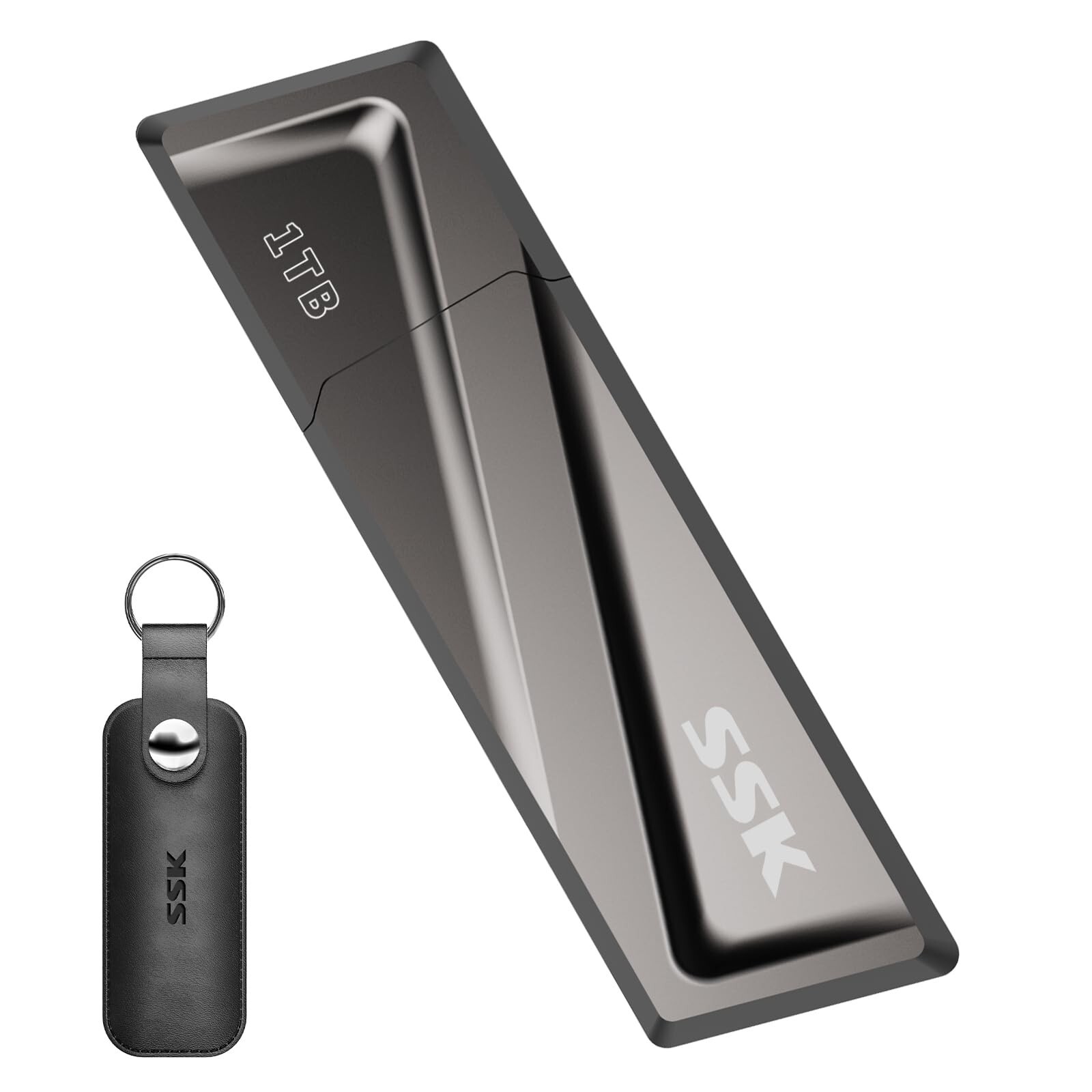 SSK SSD USB Flash Drive USB 3.2 550MB/s + USB C Adapte For Laptop Smartphone