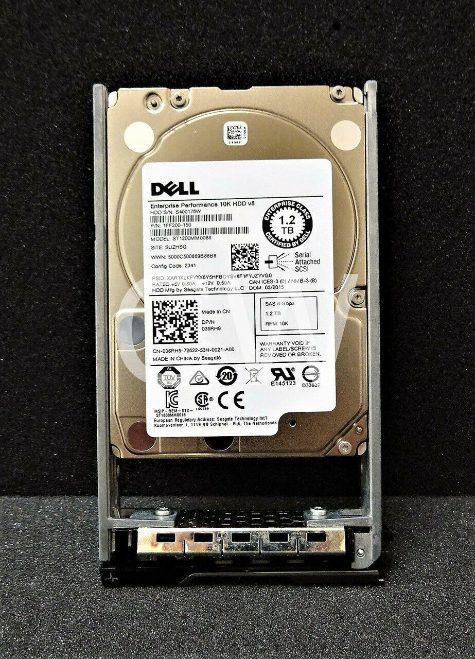 36RH9 ST1200MM0088 Dell 1.2TB 10K 6Gbps 128MB Cache 2.5" SAS HDD Hard Drive