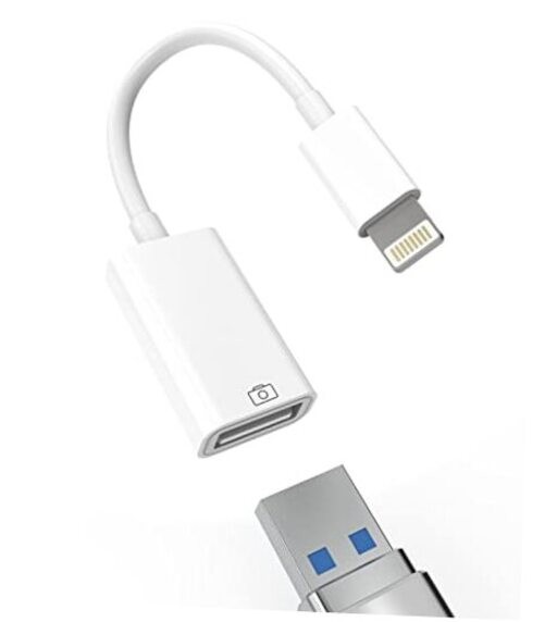 Lightning Male to USB Female Adapter OTG Data Sync Cable Lightning to USB 1Pack