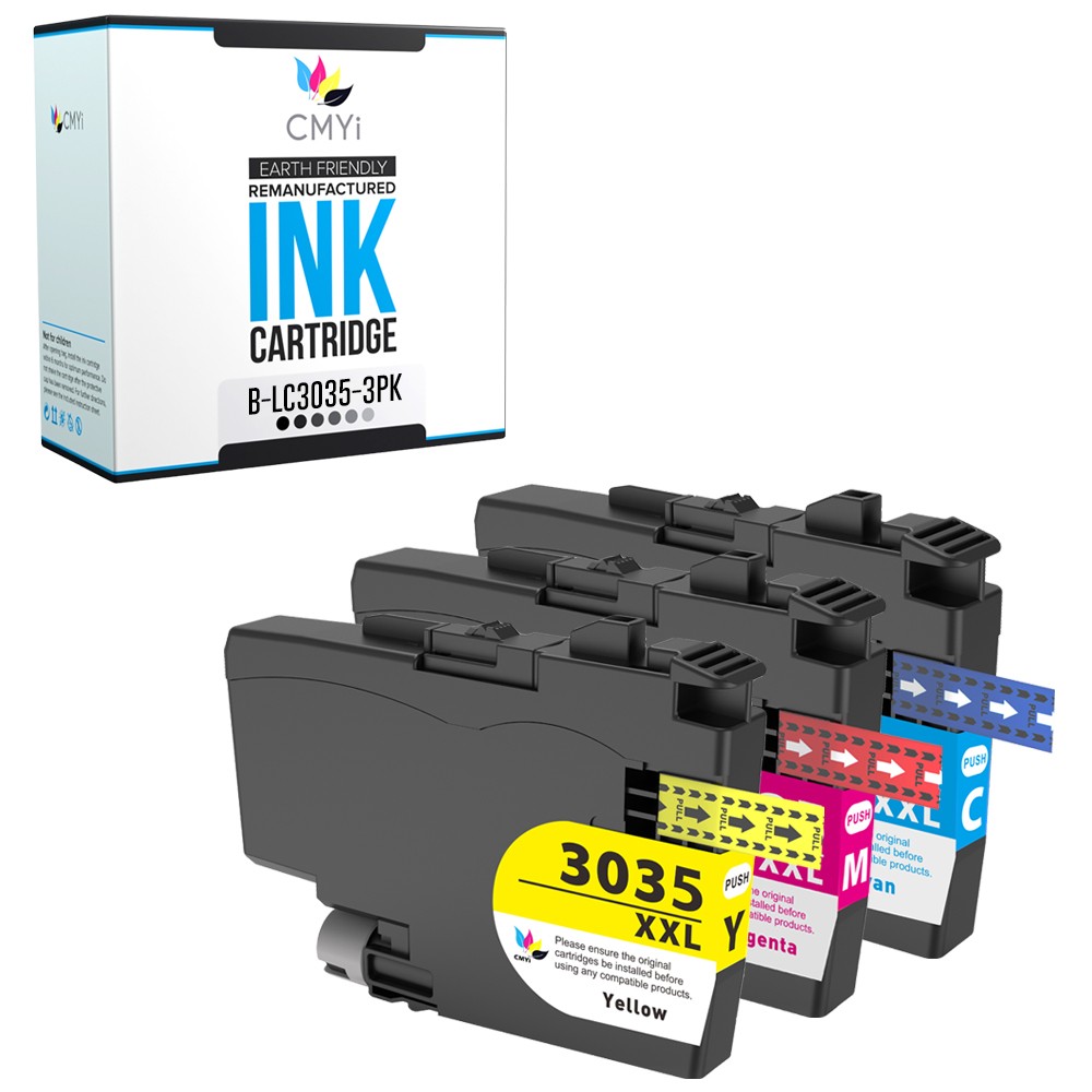 3-Pack Compatible CMYi LC3035 Color Ink Cartridges fits Brother MFC-J815DW XL