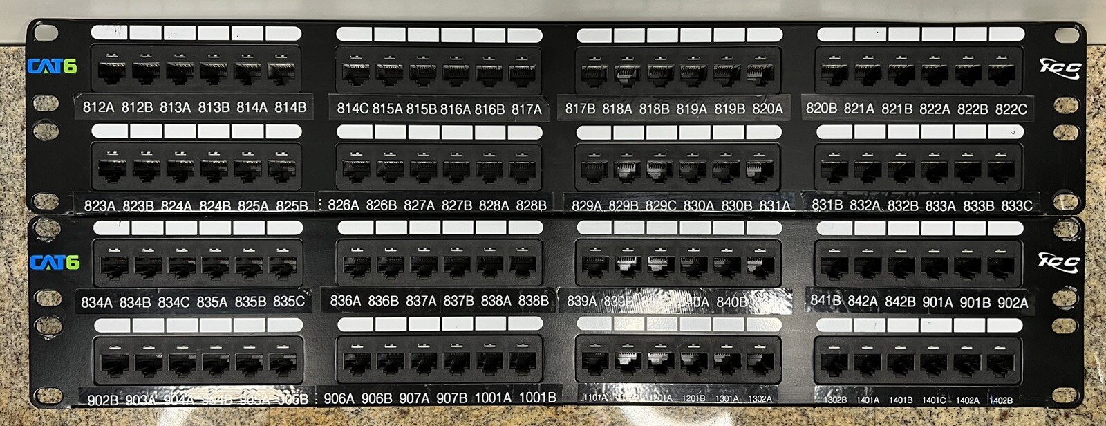 Lot of 2 Icc Icmpp04860 Patchpanel 48pt Cat6  *great Condition
