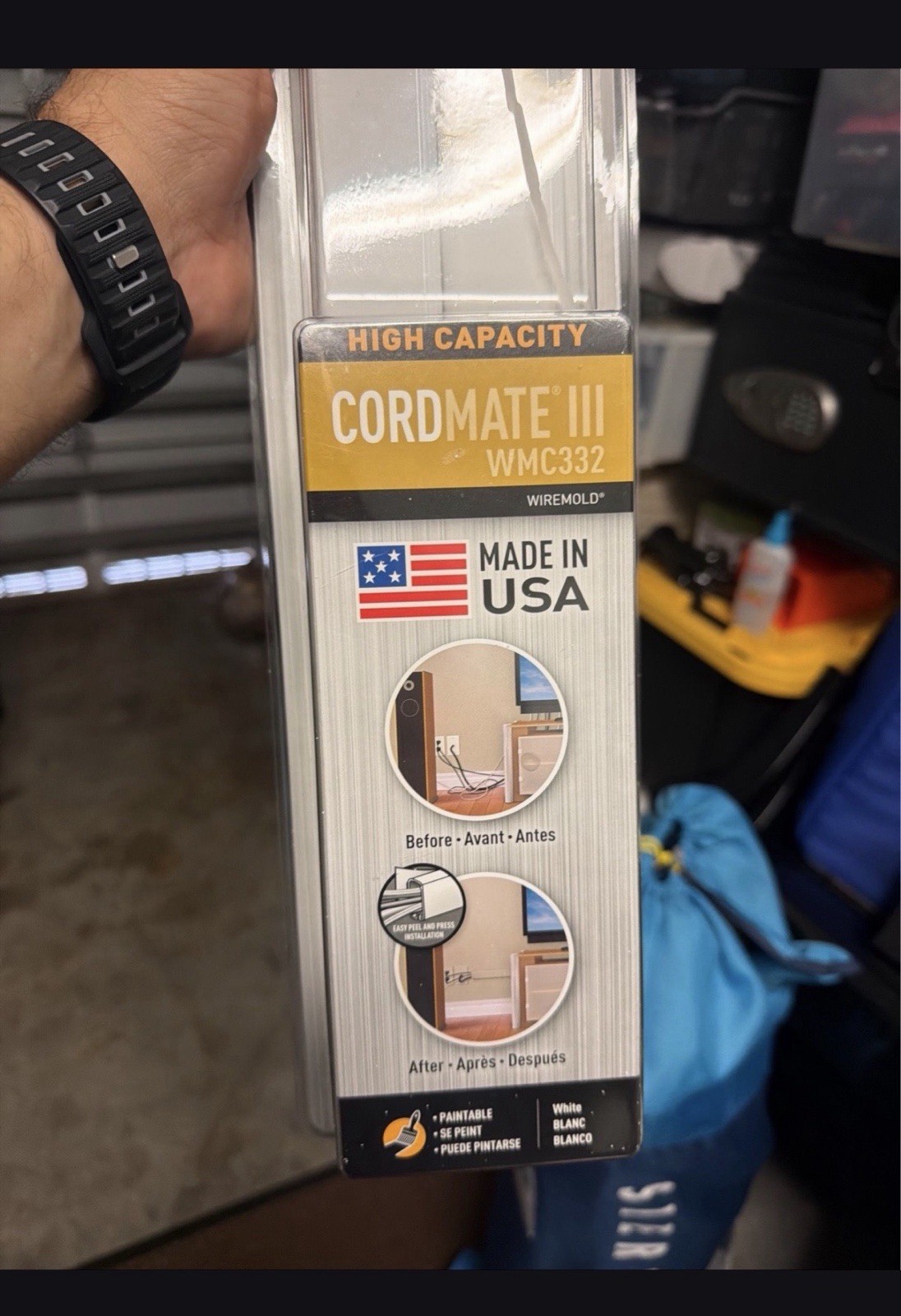 Legrand Wiremold On-Wall CordMate III High-Capacity Cord Concealment Kit -WMC332
