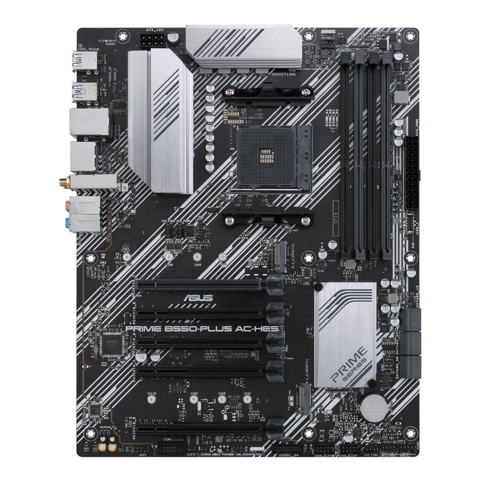 ASUS Prime B550-PLUS AC-HES 3rd Gen Ryzen ATX Motherboard Dual M.2, PCIe4.0
