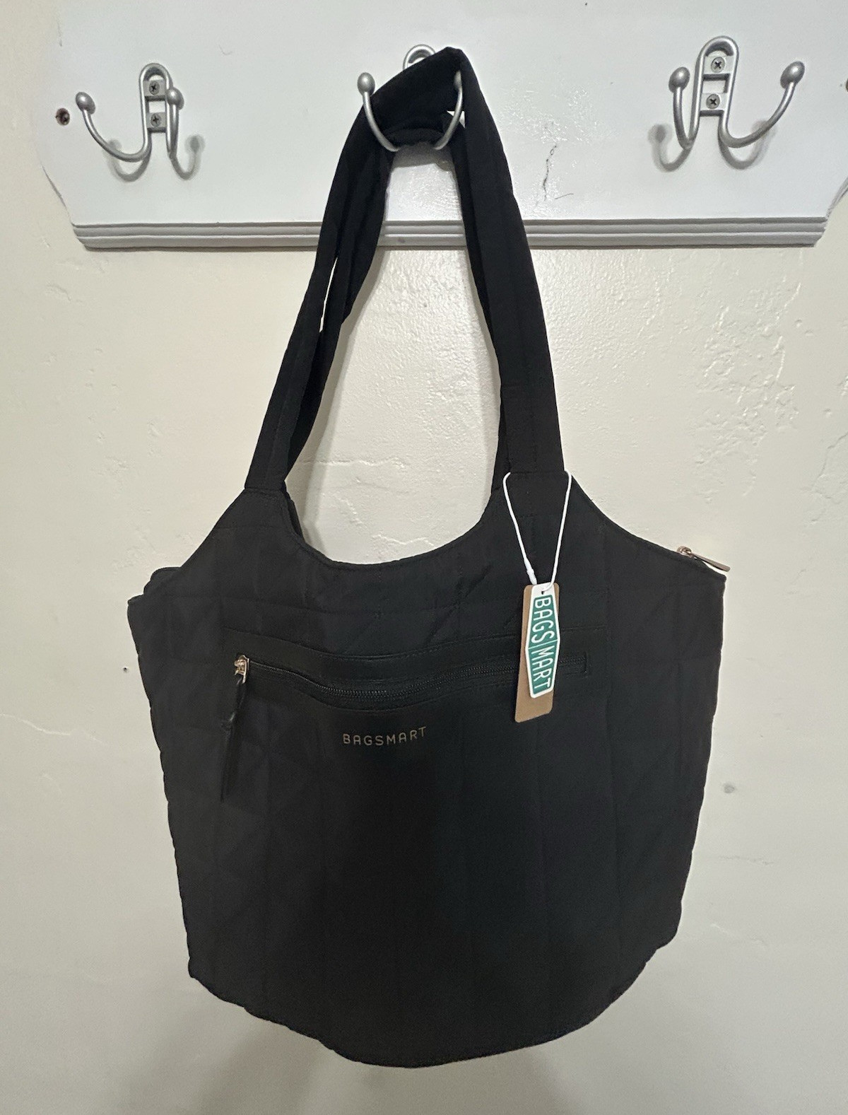 BAGSMART Black Polyester Laptop Tote 13 in Padded with Zipper Closure