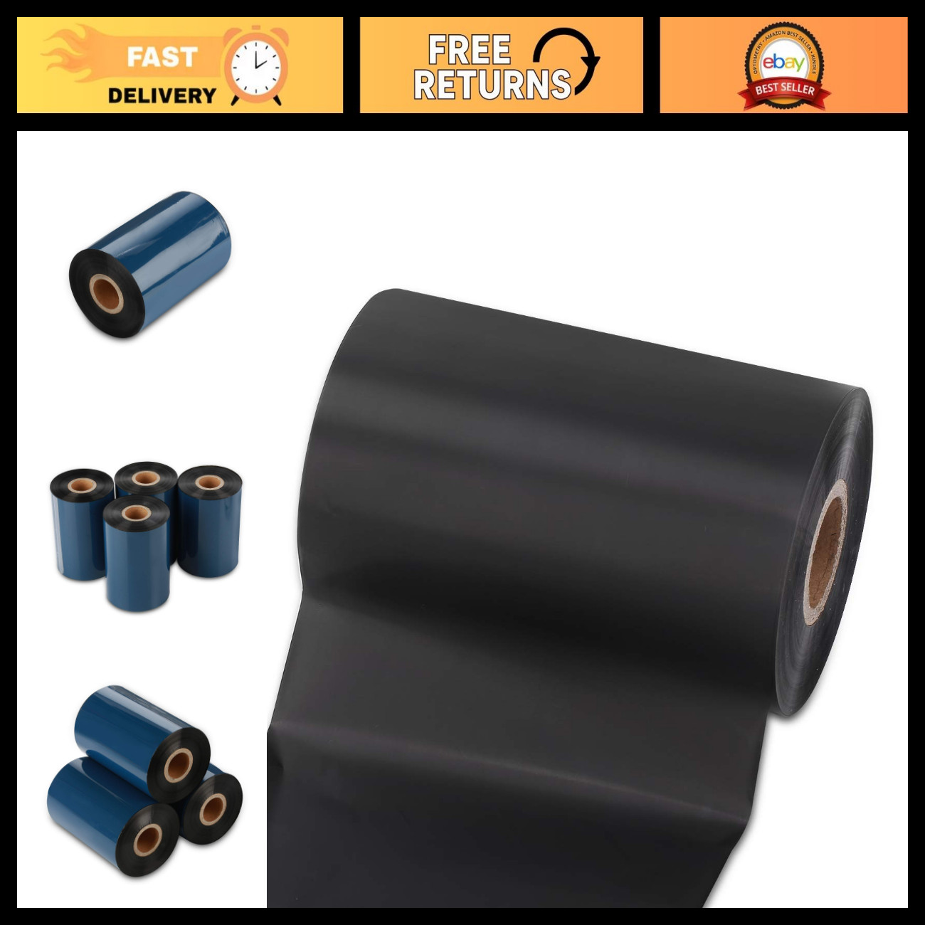 Premium Thermal Transfer Ribbon - 4.33" x 1476' Resin Ink Roll for Printers