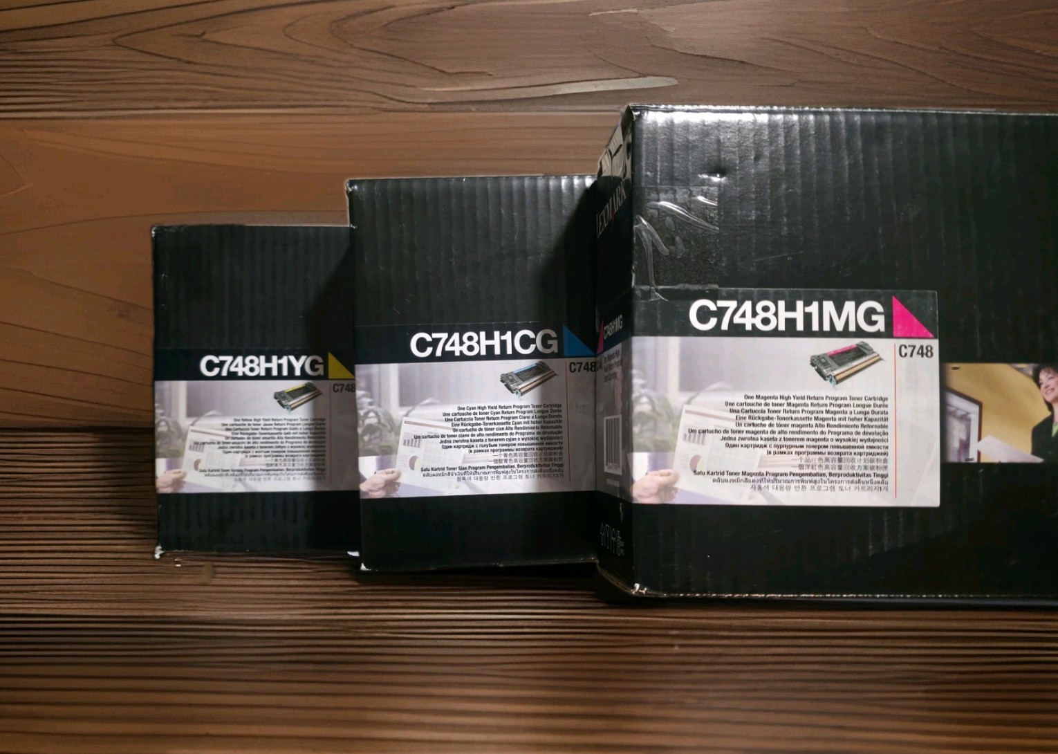 SET 3 GENUINE  LEXMARK C748H1MG C748H1CG C748H1YG TONERS C748 X748
