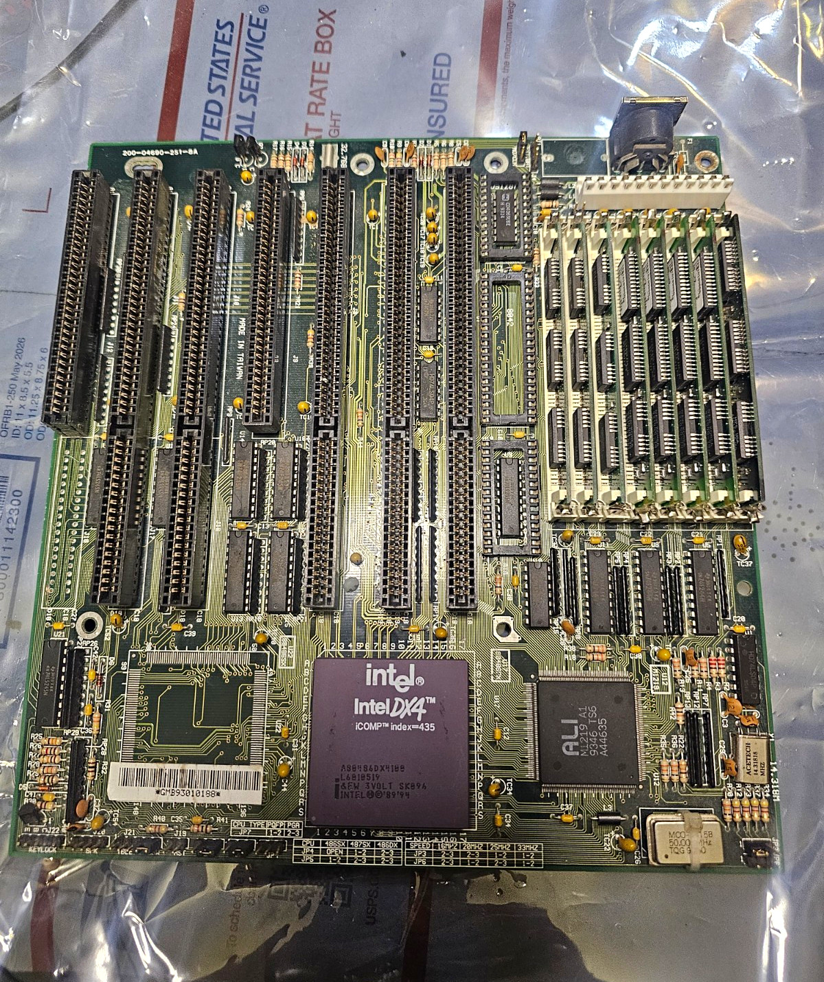 Vintage Intel DX4 100MHz 486 Motherboard SBC CPU Board ALi Chipset Retro PC