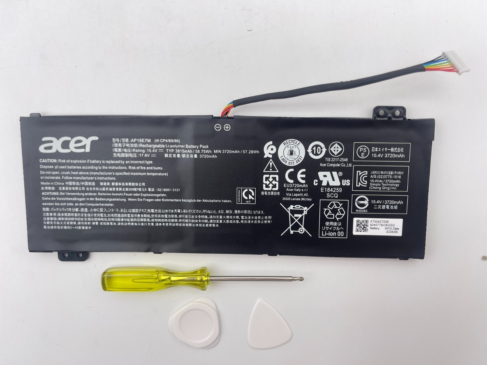 Genuine AP18E7M AP18E8M battery 58.75Wh for Acer Nitro 5 AN515-52 AN515-54 AN515