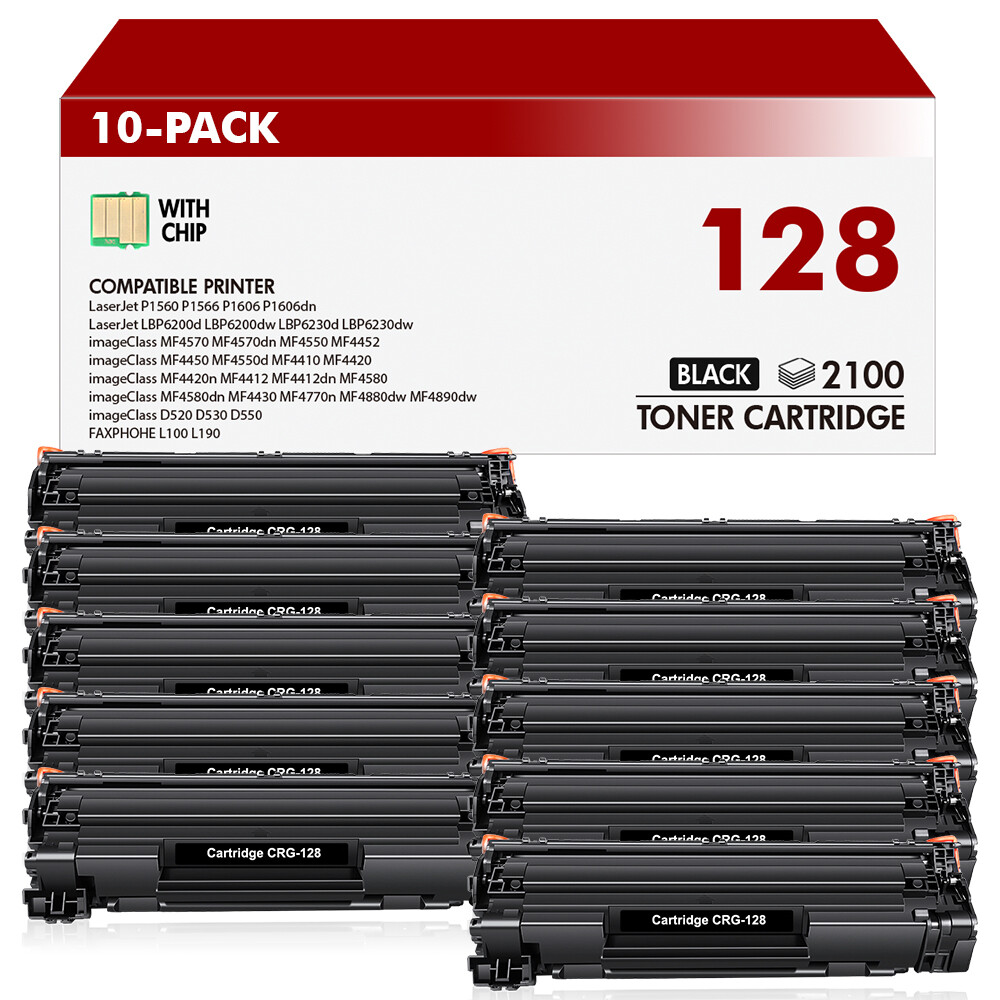 10x Black Toner CGR128 For Canon 128 MF4550d MF4570dn MF4770n Faxphone L100 D550