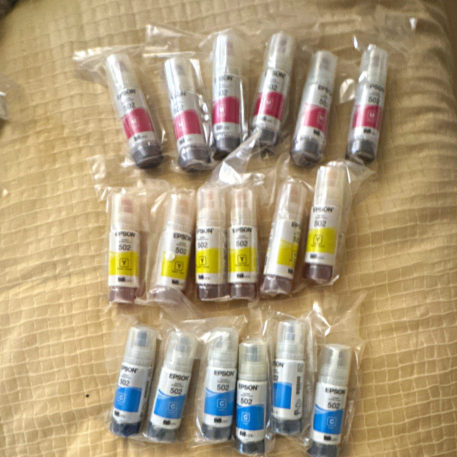 Epson 502 Genuine Inkjet Refill Bottles Cyan Magenta Yellow (CMY) 18-lot