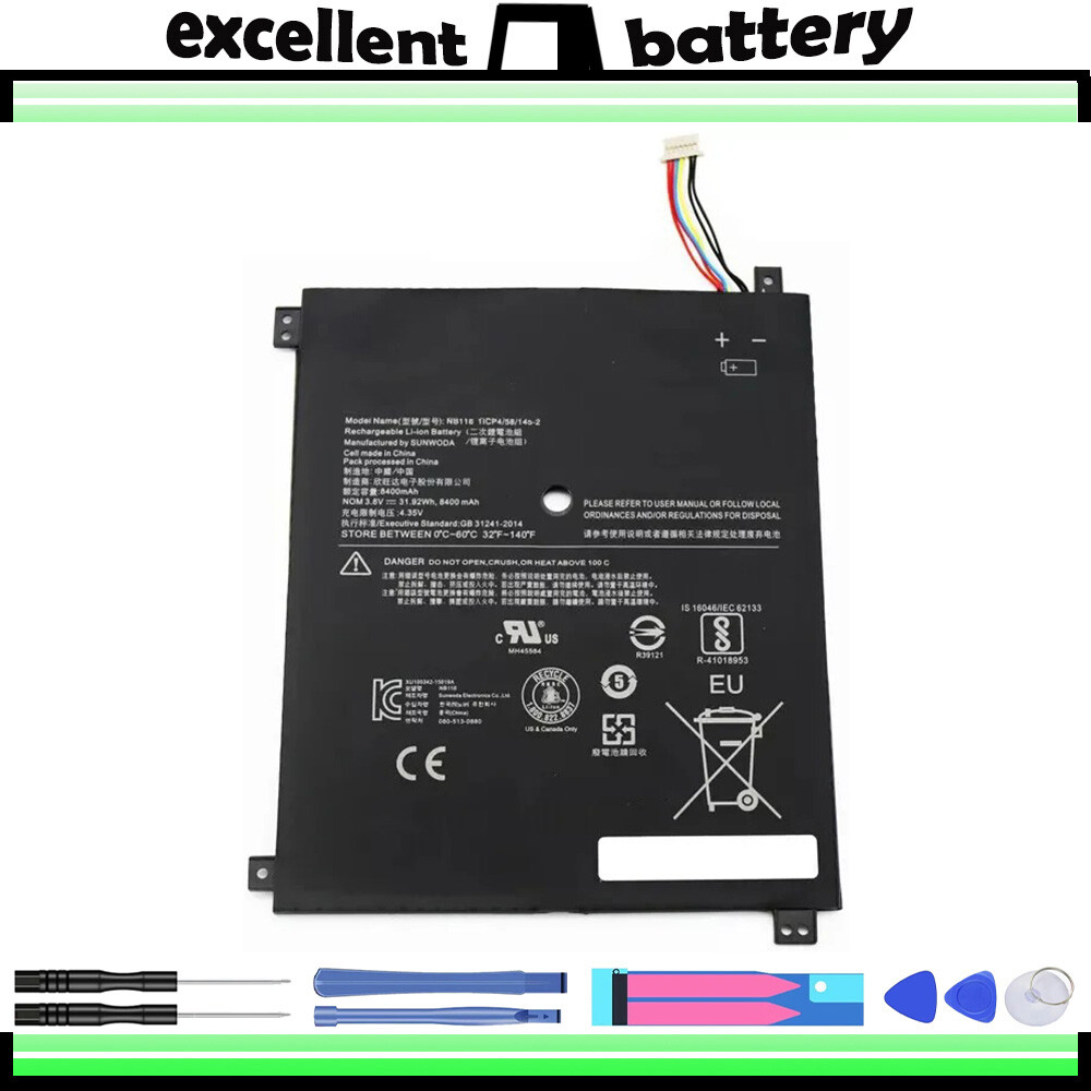 31.92wh Battery NB116 5B10K37675 For Lenovo IdeaPad 100S-11IBY 80R2 100S-80 R2
