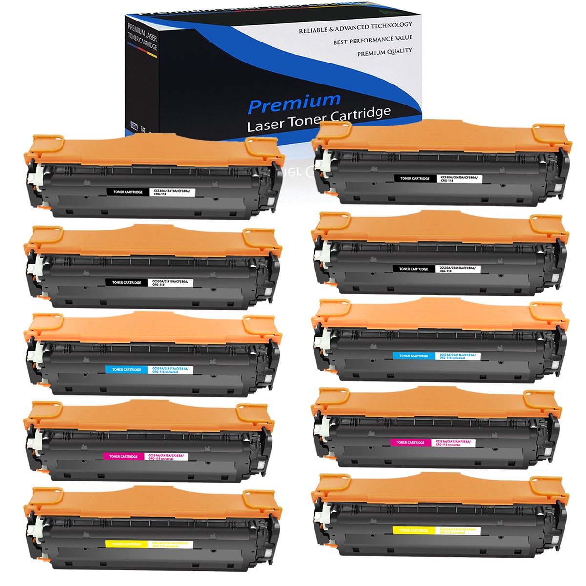 10PK CC530A -CC533A 304A Color Toner Set for HP LaserJet CP2025n CP2025x