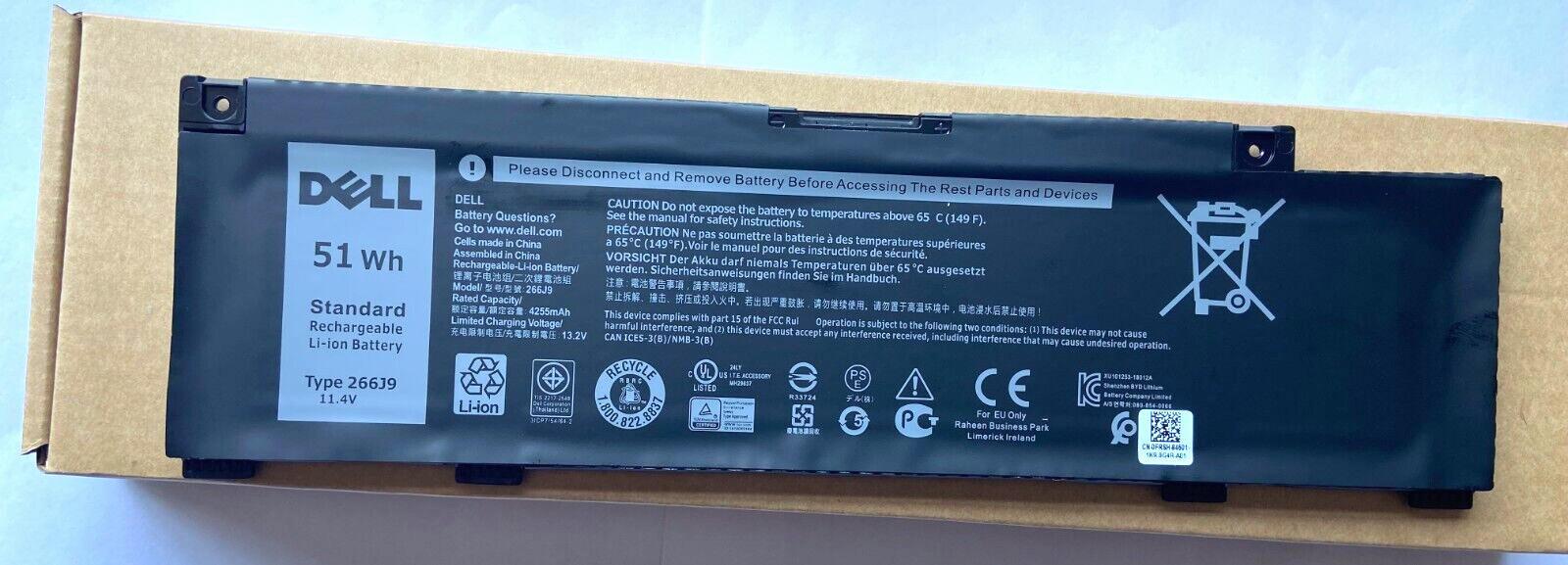 Genuine 266J9 51WH Battery Dell Inspiron G3 15 3500 3590 3790 G5 15 5500 SE 5505