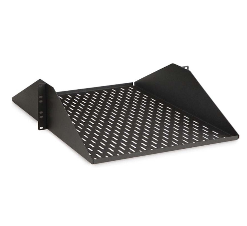 3U 24in Vented Center Mount Rack Shelf - 350lb Capacity Server Cabinet Shelf