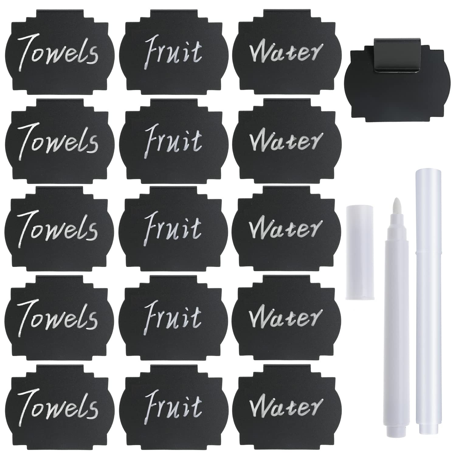Plastic Basket Bin Label Clip Food Storage Bins with Labels on Removable Bask...