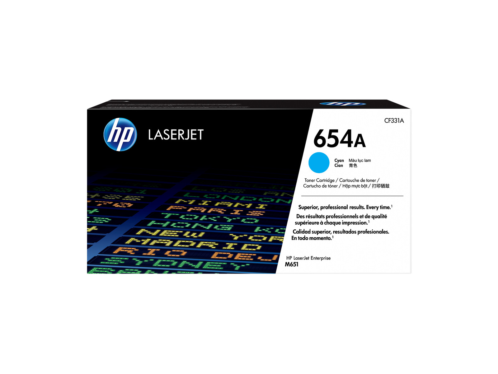 New Open Box HP 654A Cyan Original LaserJet Toner Cartridge, CF331AC