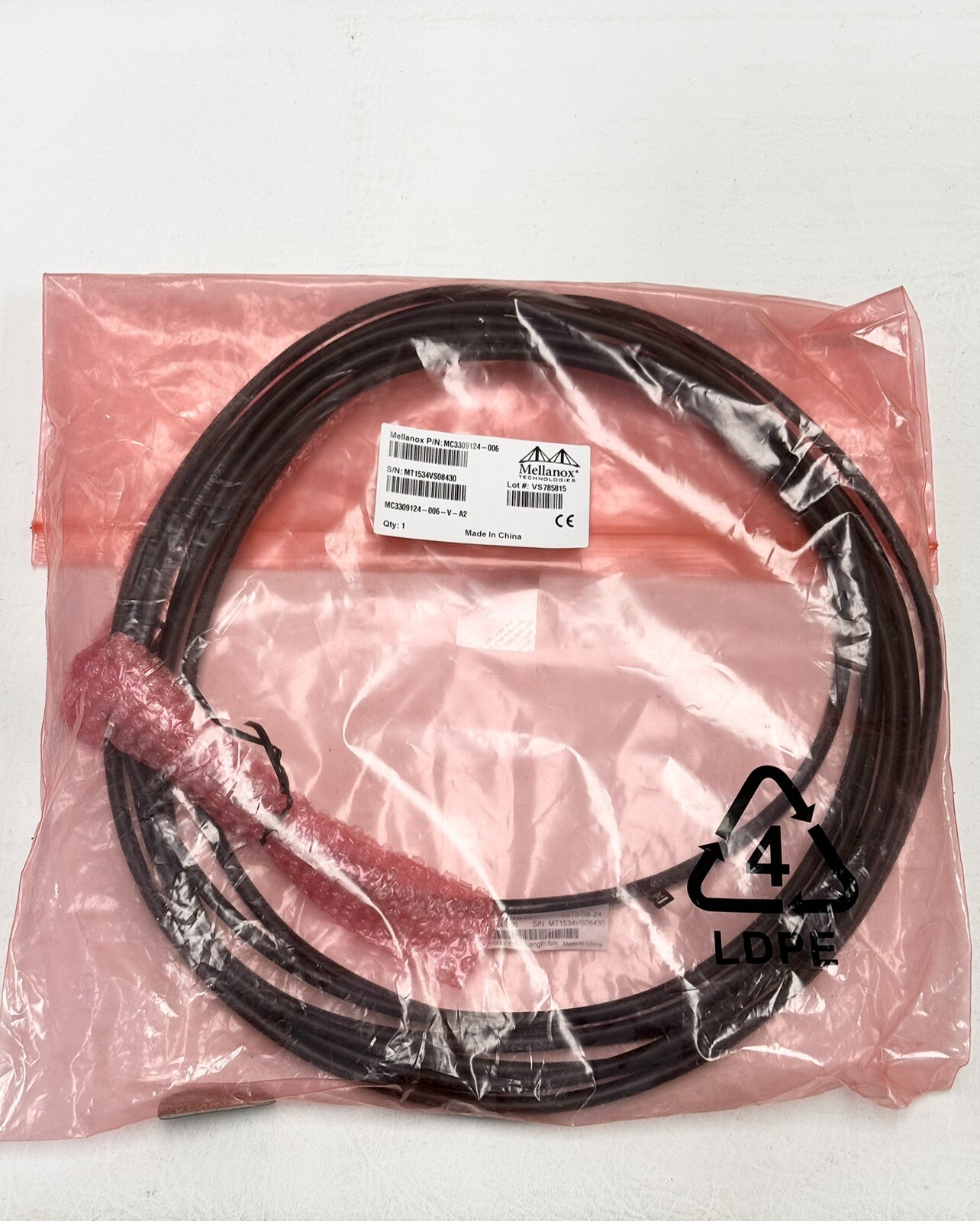 NEW Mellanox MC3309124-006 Direct Attach Copper Cable 6m 10GBase-CU SFP+