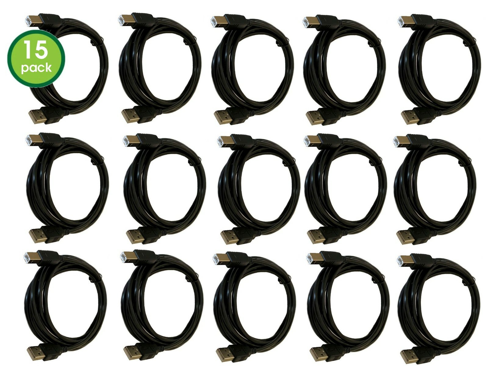 15 Lot 3FT 3 Foot SHIELDED USB 2.0 A Male to B Male Cable Cord Printer Scanner