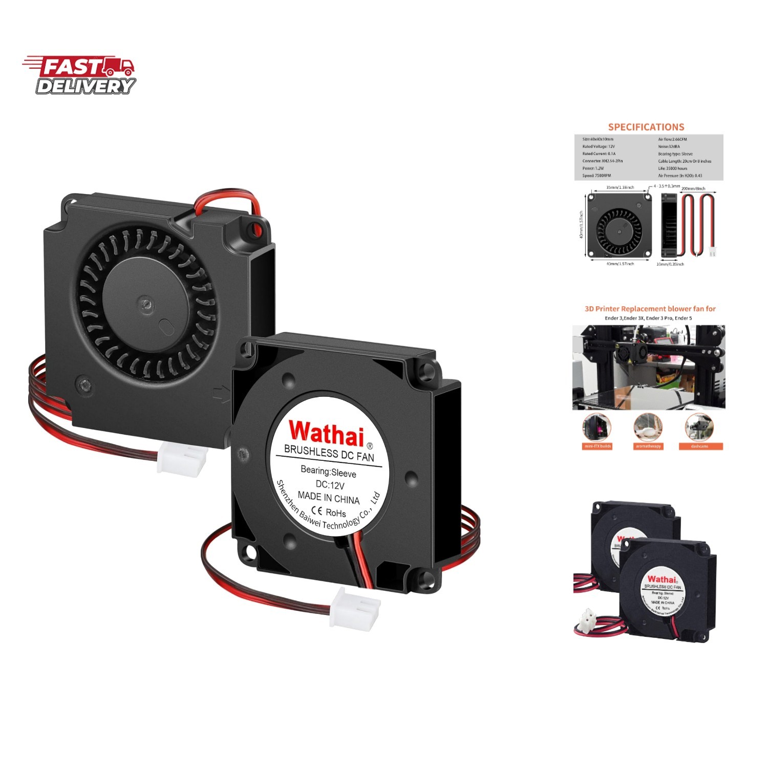 4010 Blower Fan 12v Centrifugal Fan 40mm Computer Case Tiny Micro Turbine 40x...