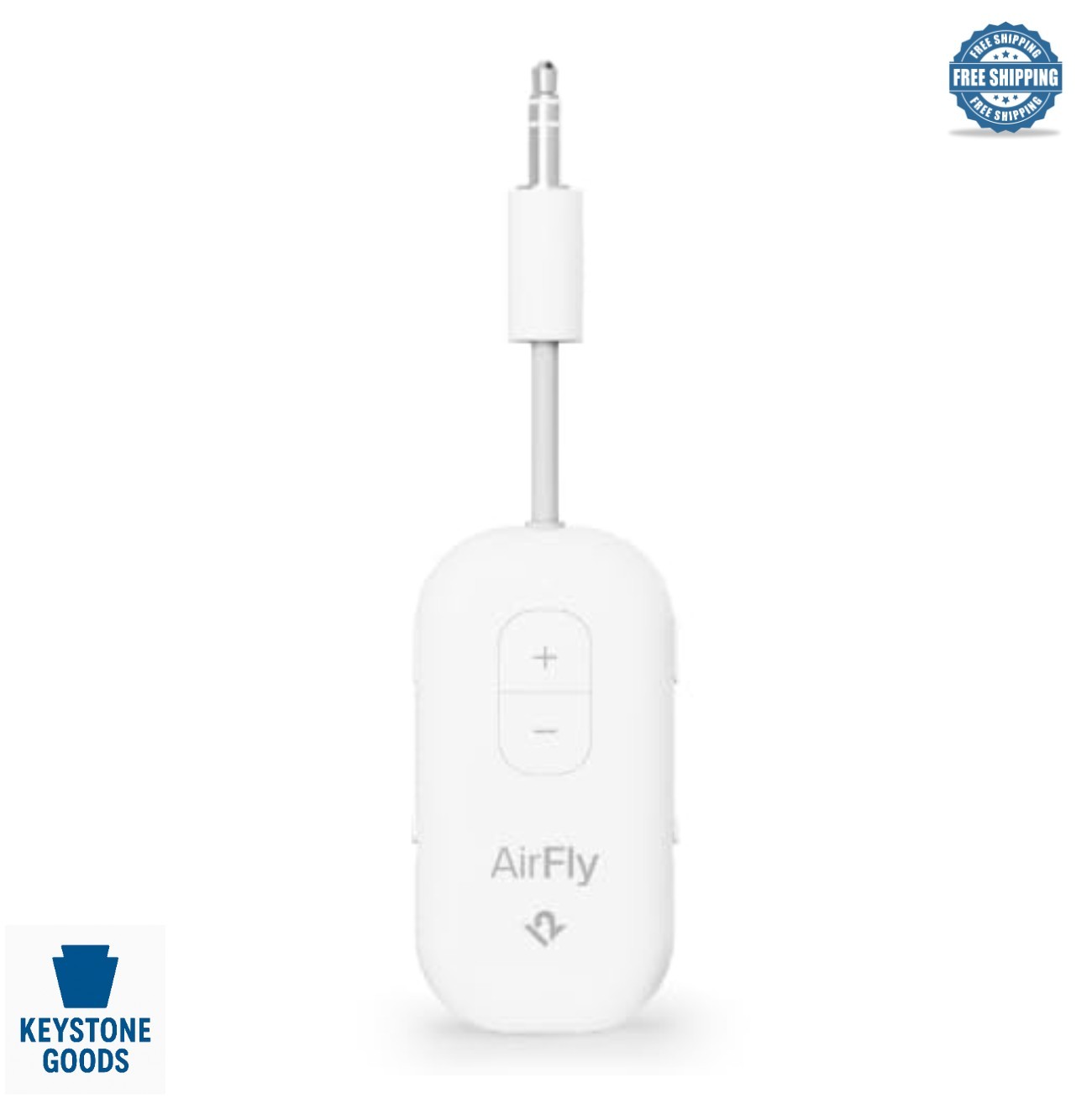 Bluetooth 5.3 Audio Transmitter Receiver Dual Pairing 25 Hour Battery White
