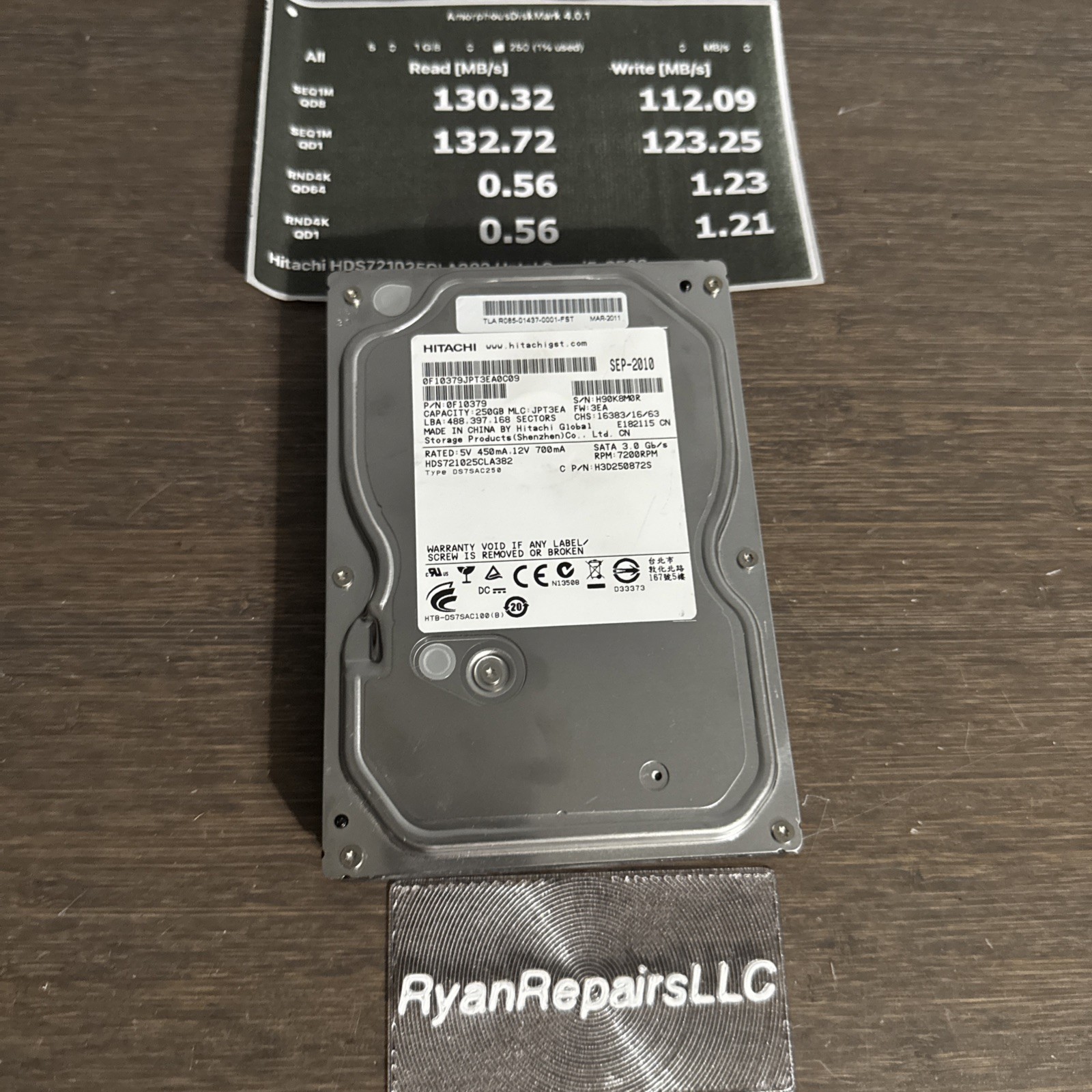 Hitachi 0A38006 Hard Disk Drive| 250GB, RPM 7200RPM SATA 3.0Gb/s