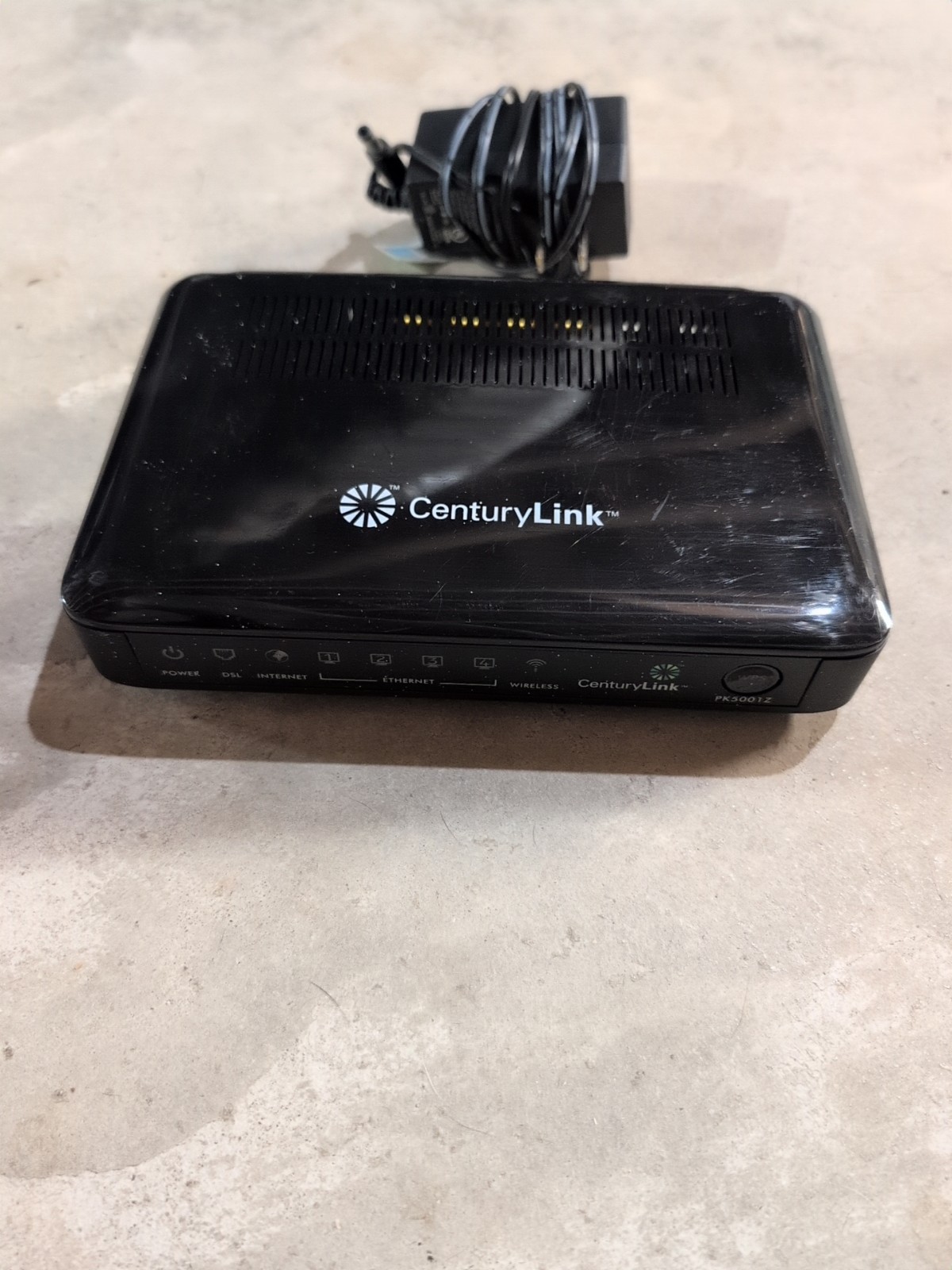 CenturyLink Zyxel PK5001Z WiFi 4-Port Modem Router w Power Cord