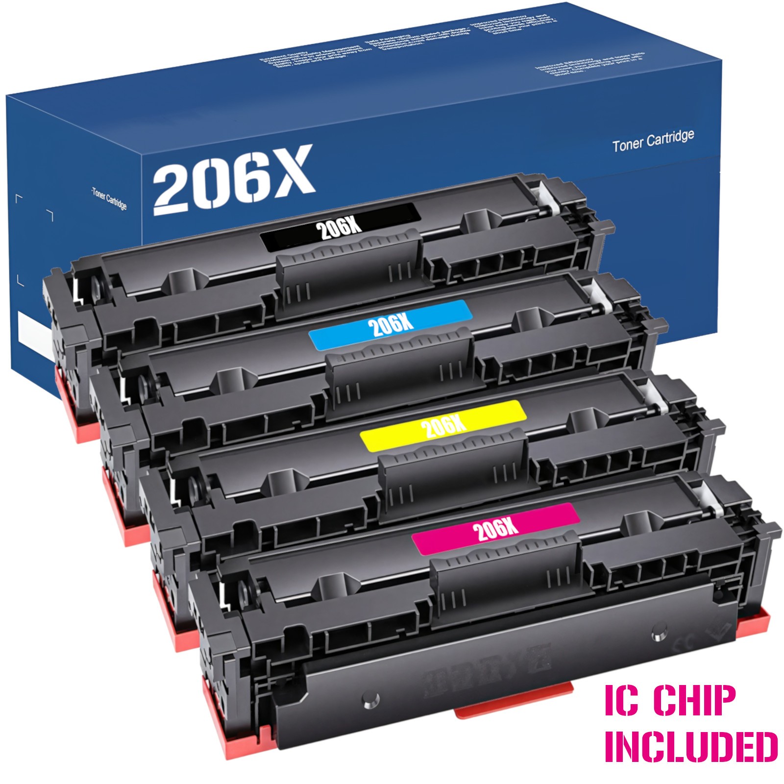 4pk 206A 206X Toner Cartridges For HP Color Laserjet Pro  M283fdw M283cdw M255dw