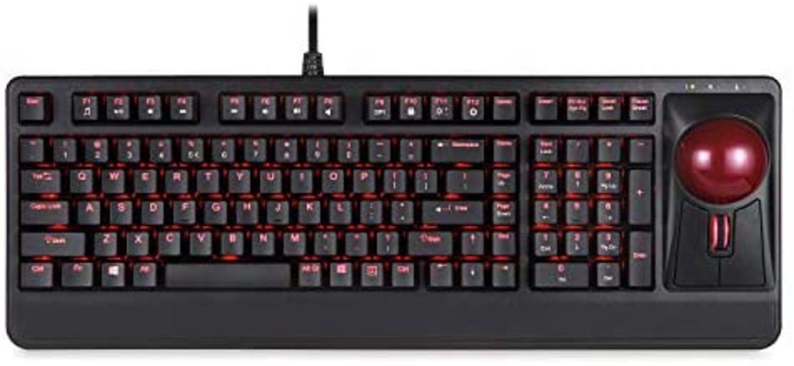 Perixx Periboard-322 Wired Mechanical Trackball Keyboard With 2 Usb Hubs English