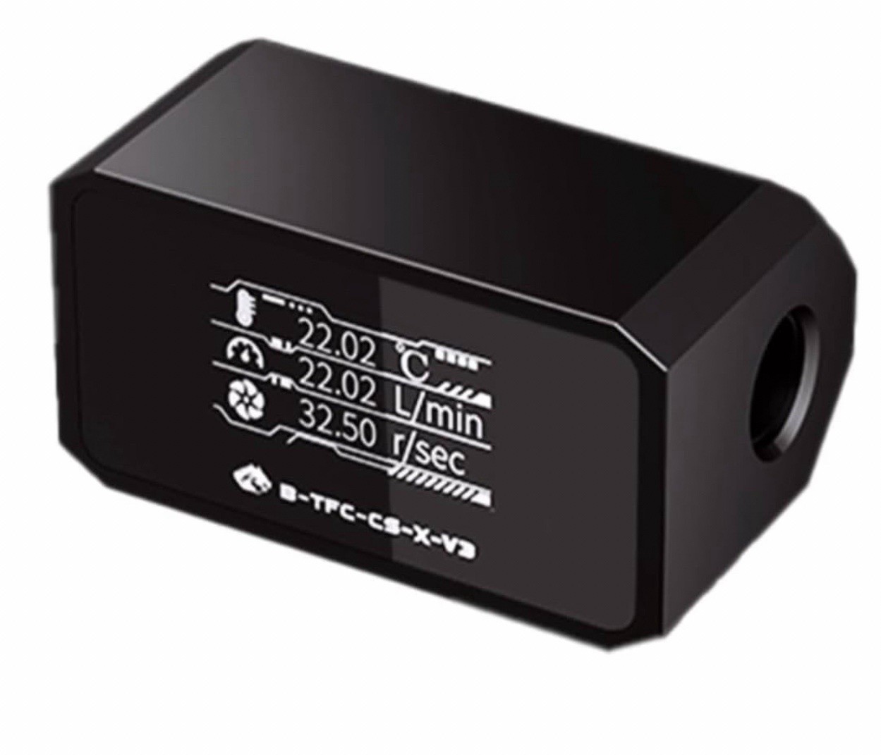Bykski Inline Flow Meter and Thermometer Safety Module w/ OLED Display V3 - B...