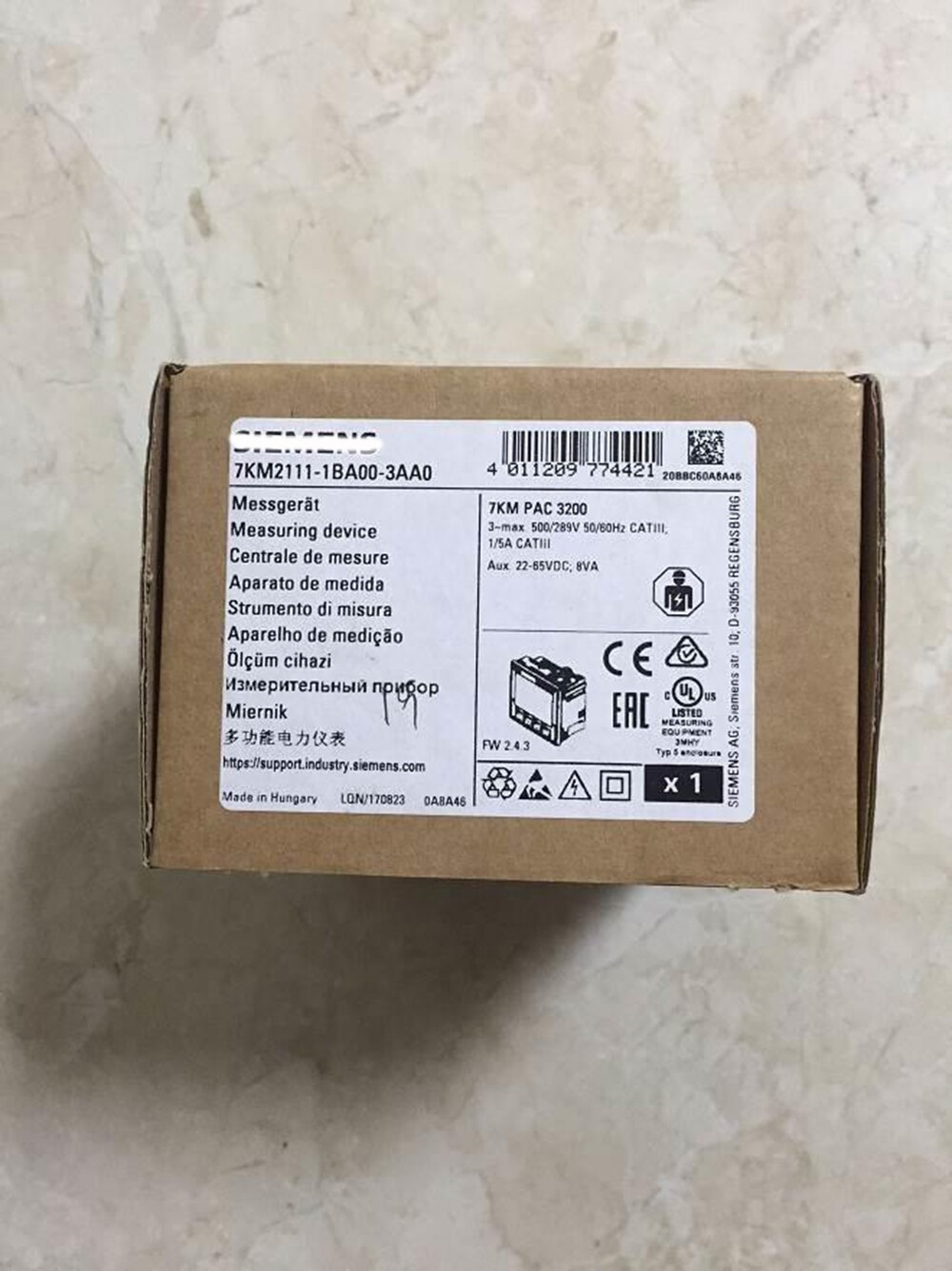 1pc New 7KM2111-1BA00-3AA0 SENTRON PAC3200 multi-function power meter
