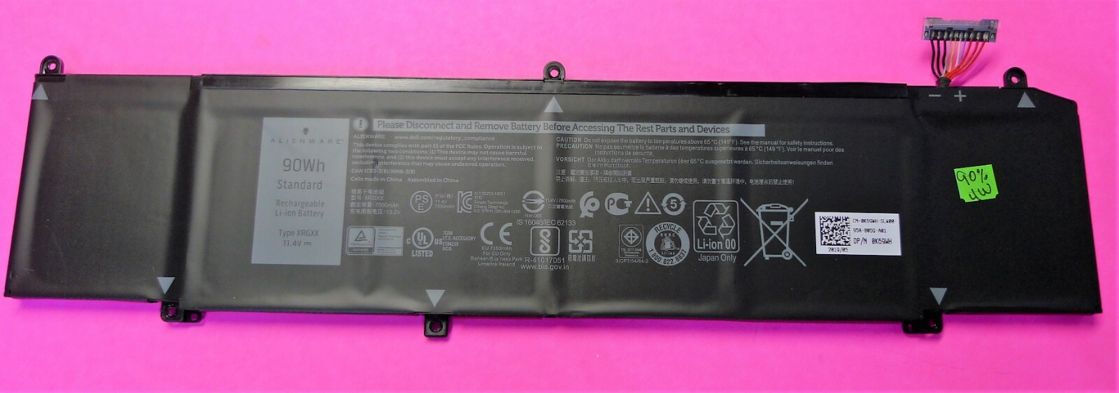NEW Genuine Alienware M15 M17 90Wh 11.4V Laptop Battery Dell XRGXX