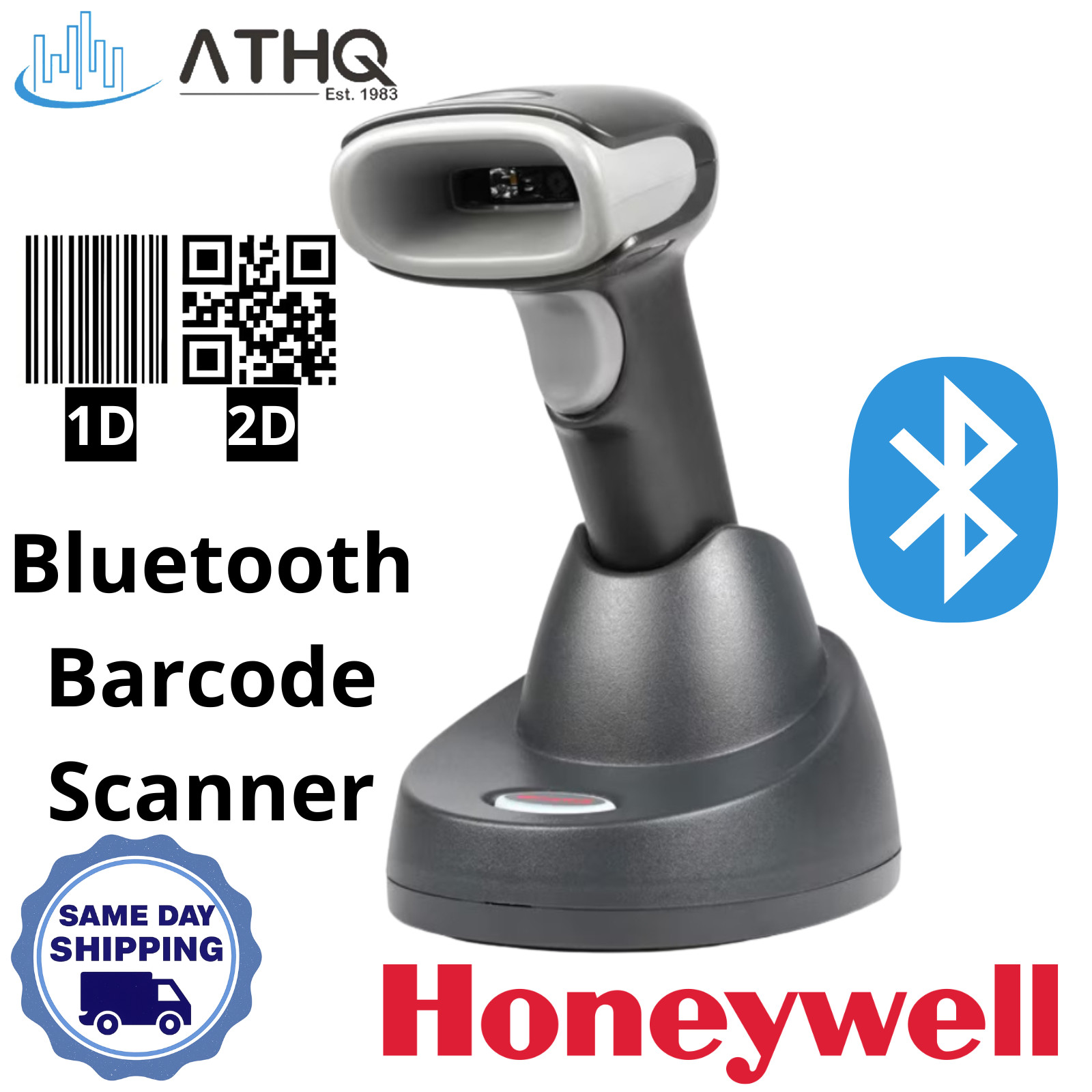 Honeywell Voyager XP 1472G Bluetooth Wireless 1D/2D QR Code Barcode Scanner POS