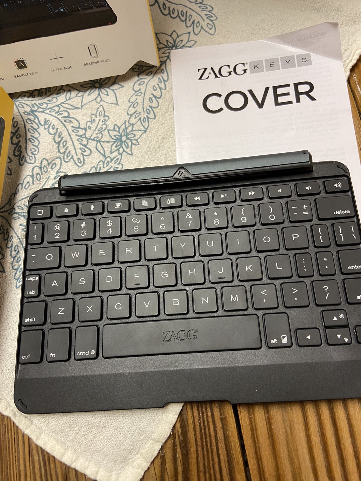 Zagg Keys Cover Quick Snap Hinged Bluetooth Keyboard For iPad Mini- Black