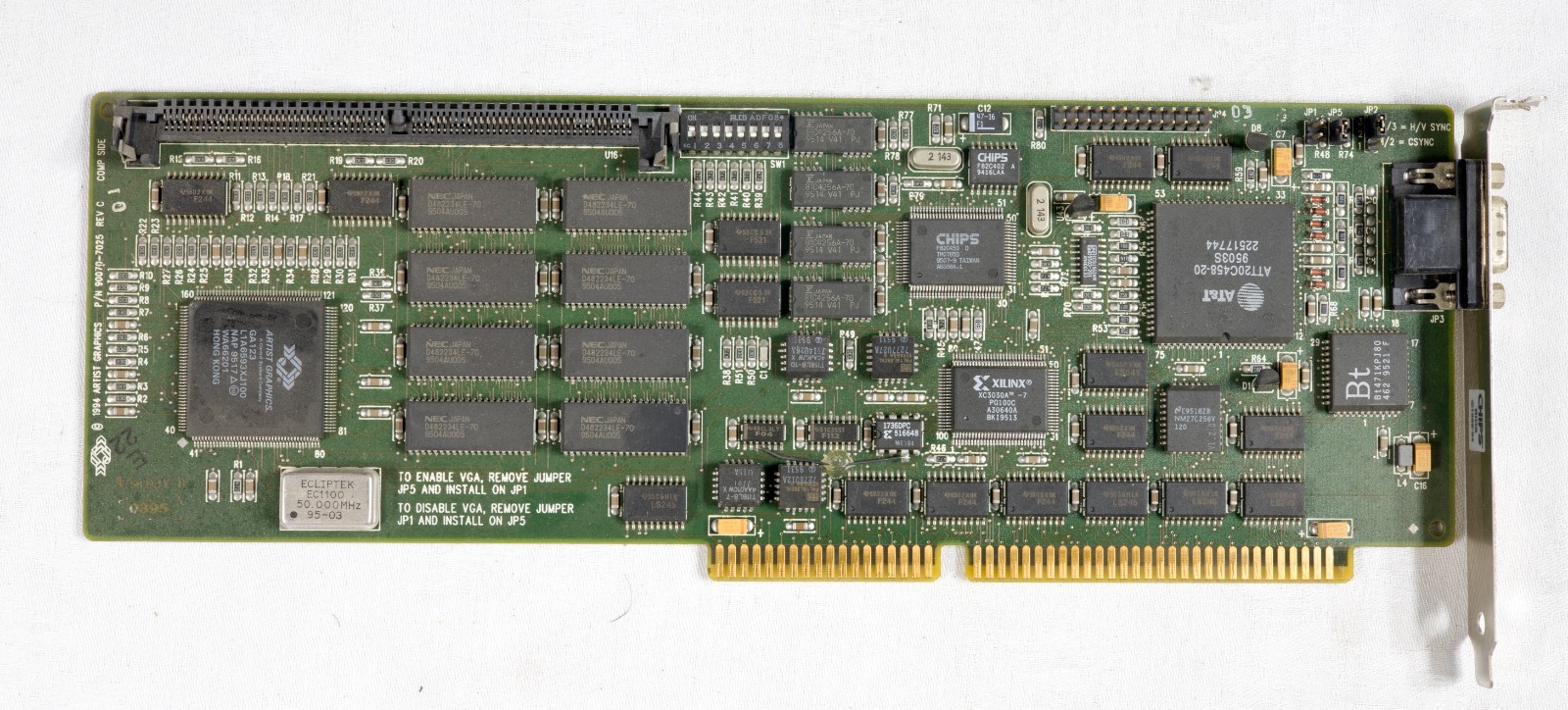 Vintage Artist Graphics Winsprint 1000i 76 VGA card 16 bit ISA tested ISAO06