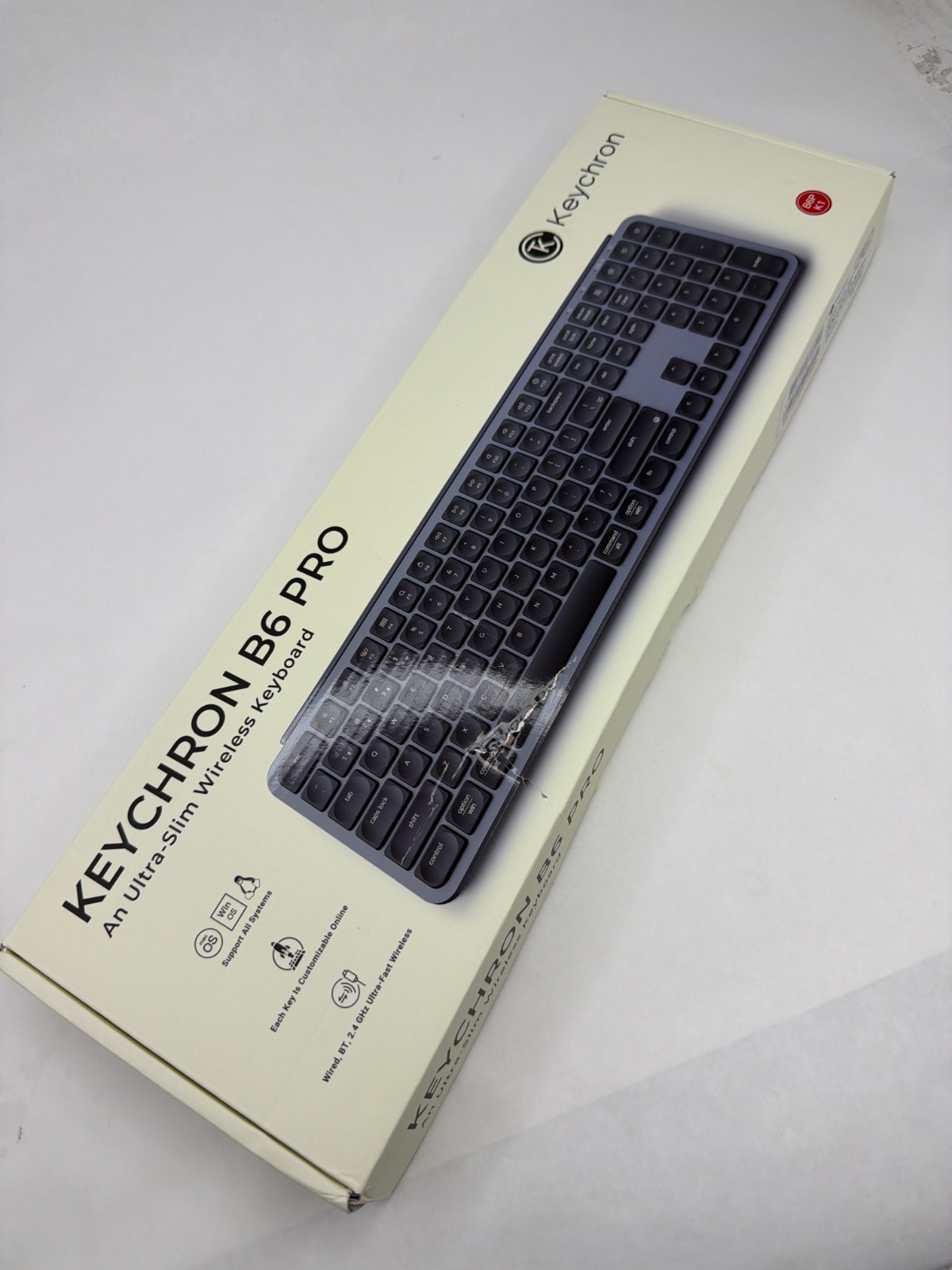 Keychron B6 Pro Custom Wireless Keyboard with Programmable ZMK Mac PC Space Gray