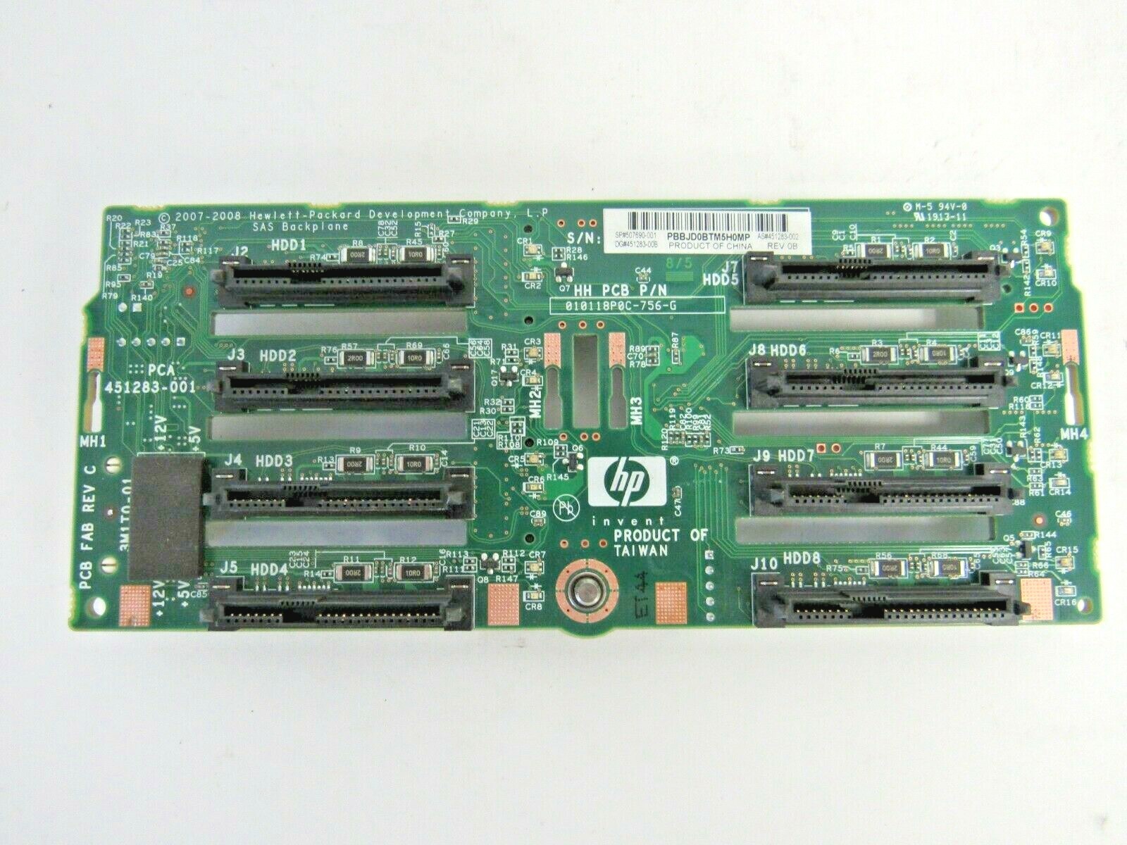 HP 507690-001 8-Bay 2.5" SFF SAS Backplane For DL380 G6 G7 Server 451283-002 3-3