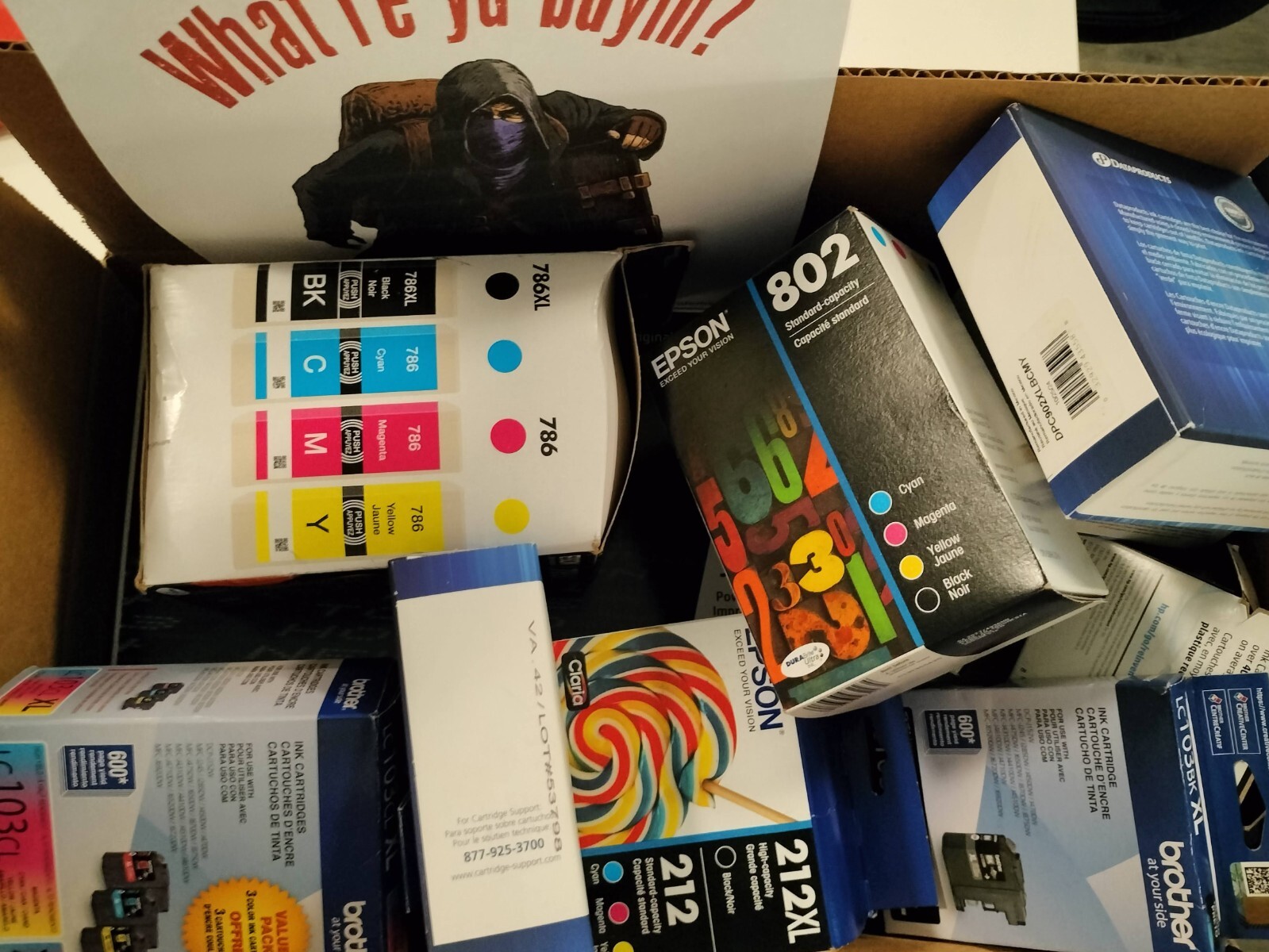 Mixed Lot of Epson, Brother & HP Printer Ink – New, Open Box & Lightly Used item