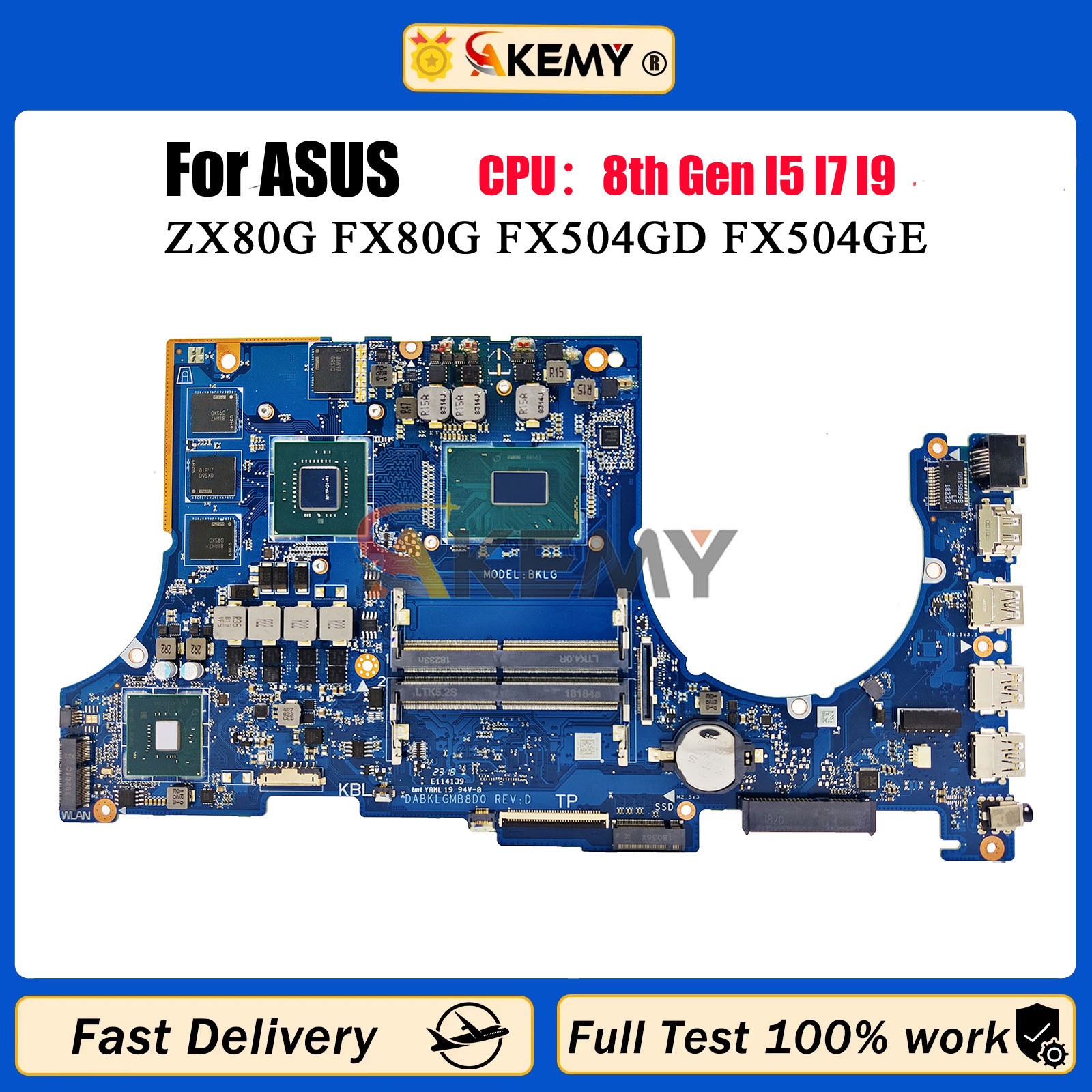FX504GD Laptop Motherboard For ASUS FX504G FX504GE FX504GM FX504GF Mainboard