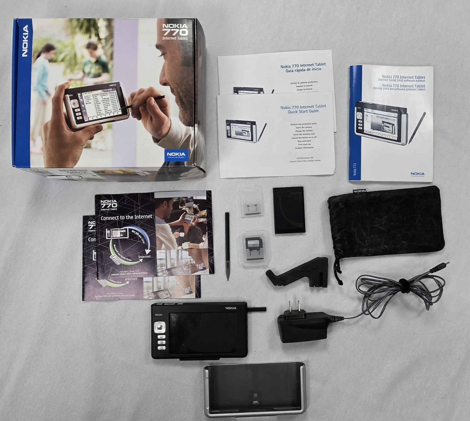 Nokia 770 Internet Tablet Complete in Box CIB Tested Working Maemo Linux WiFi