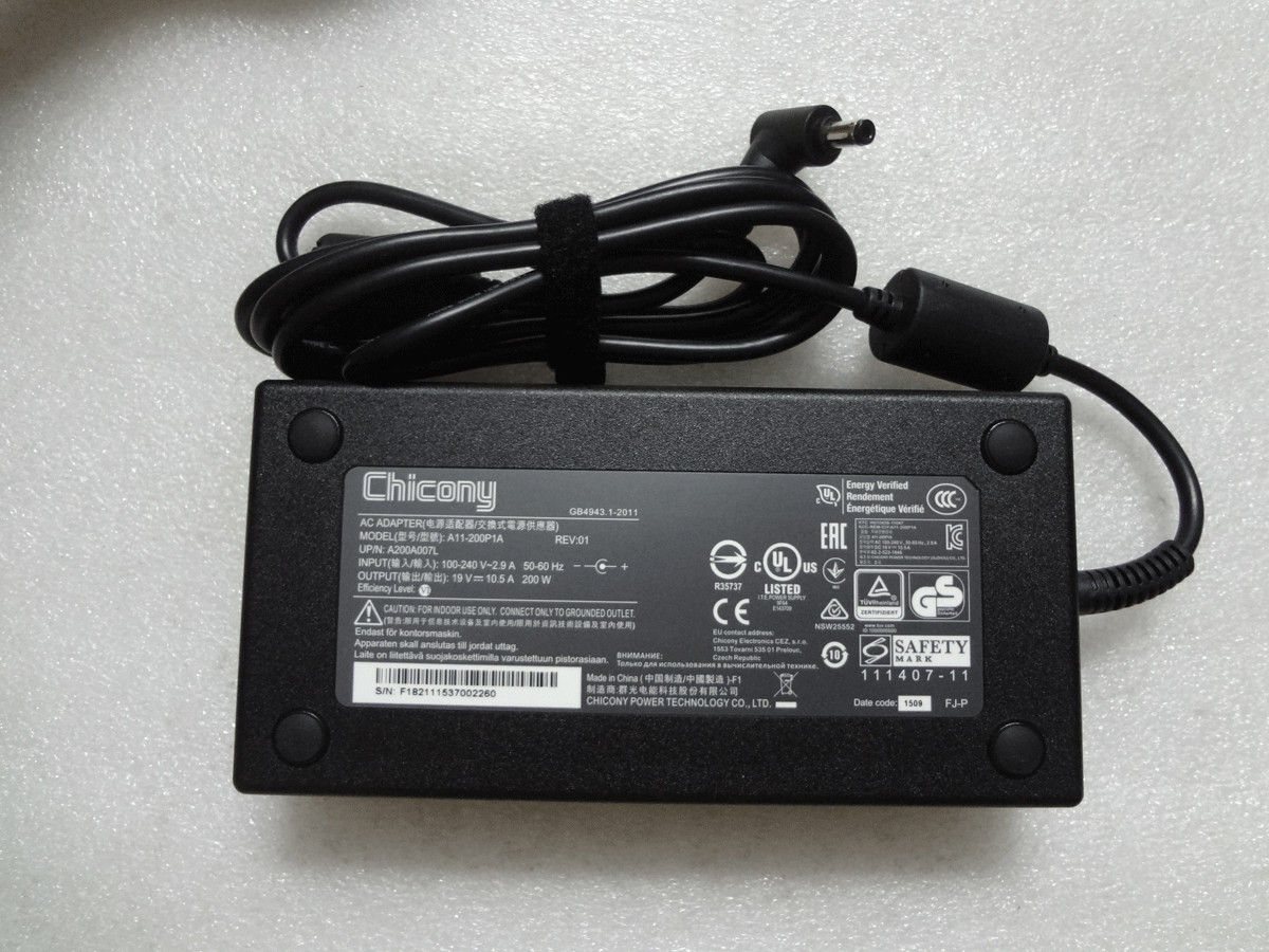 Genuine 19V 10.5A A11-200P1A For Clevo PA71EP6-G Laptop Chicony 200W Adapter NEW