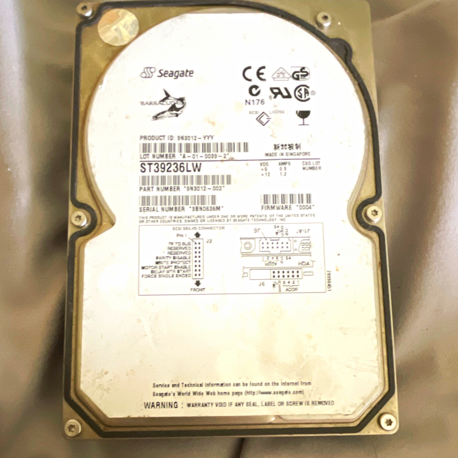 Seagate Barracuda ST39236LW 9.2GB 3.5" SCSI 7200RPM 2MB Low Profile HDD