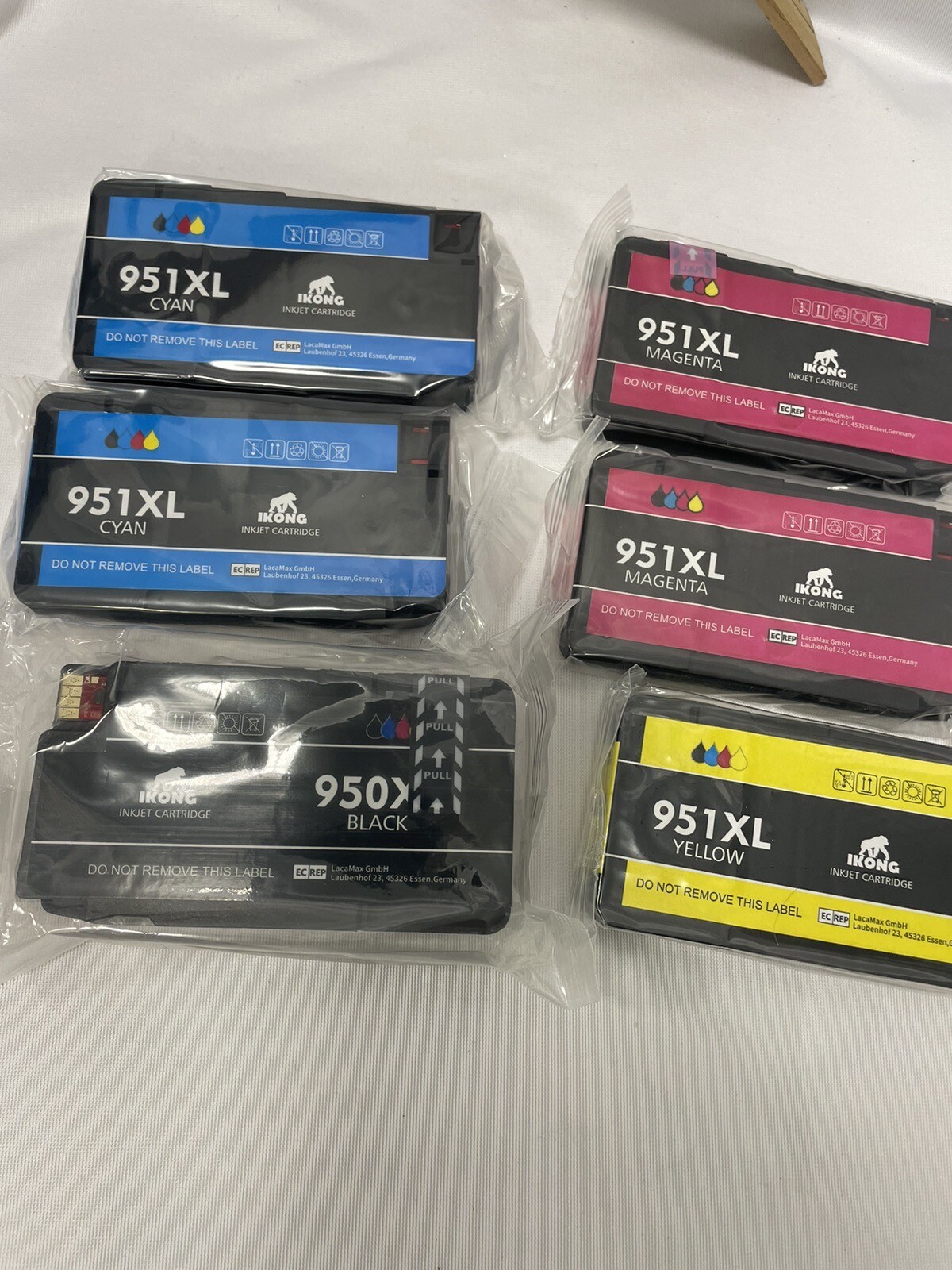 Ikong Inkjet Cartridge Lot - 6 Cartridges -2 Cyan, 2 Magenta, 1 Yellow & 1 Black