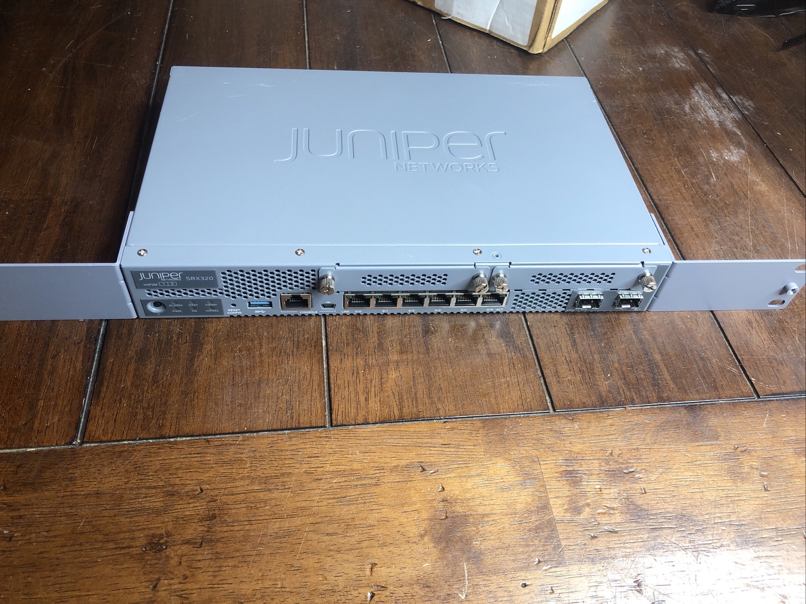 Juniper SRX320 Enterprise Firewall With Power Cord And Rack Ears.
