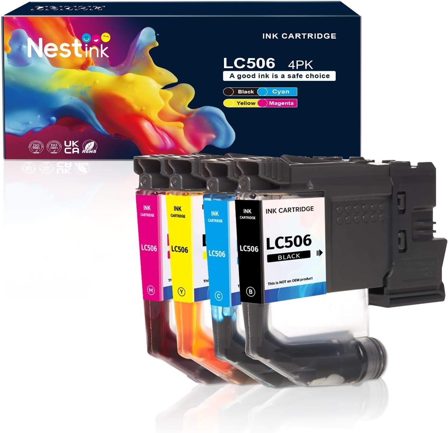 Chip LC506 Ink Cartridges BCMY Black Color 4-pack INKvestment Brother BN