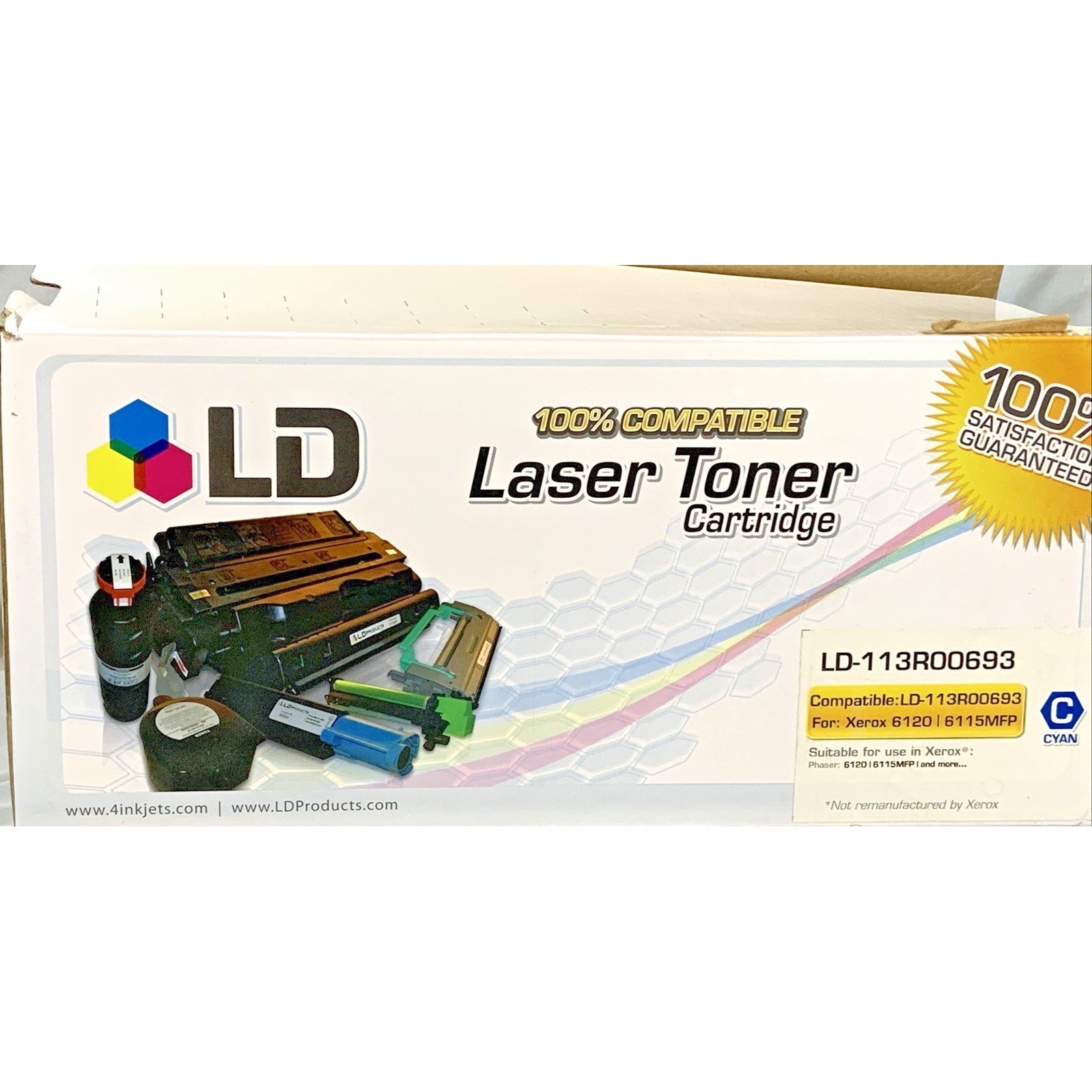 LD Toner 2 Pack Black Cyan LD-113R00692 113R00693 Xerox Phaser 6120 6115MFP