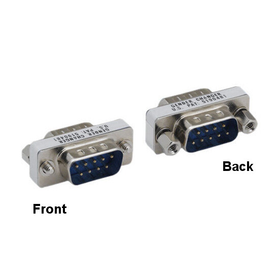 KNTK Mini DB9 9Pin Male to Male Adapter RS-232 Straight Through Connector