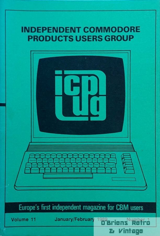 ICPUG Magazine Vol. 11 No. 1 (Jan/Feb 1989) – Commodore Users Group – Vintage