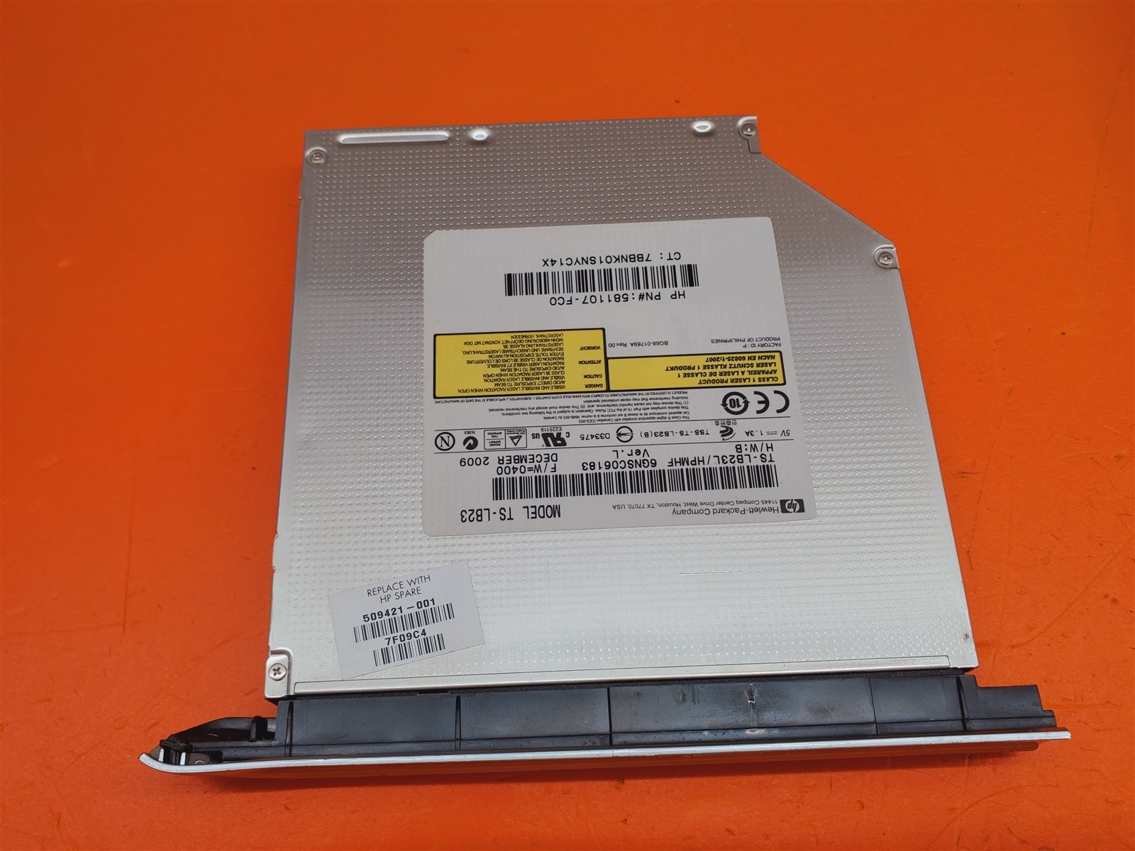 ⭐️⭐️⭐️⭐️⭐️ Laptop DVD Blu-Ray Drive TS-LB23 HP 581107-FC0 509421-001 w/ Bezel