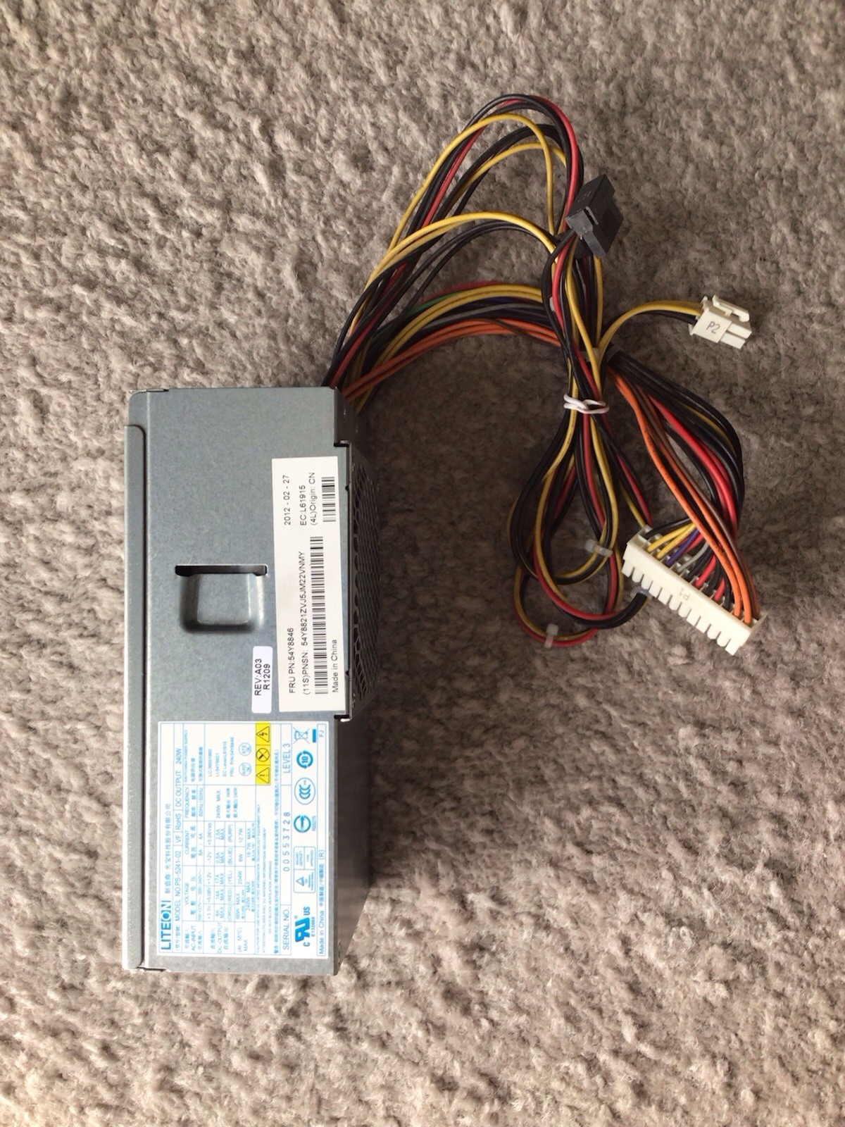 Lite-On PS-5241-02 OEM Lenovo IBM Original Power Supply Input 100-240V 240W MAX